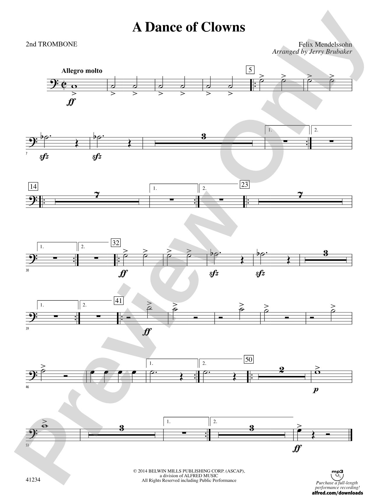 A Dance of Clowns (from A Midsummer Night's Dream): 2nd Trombone