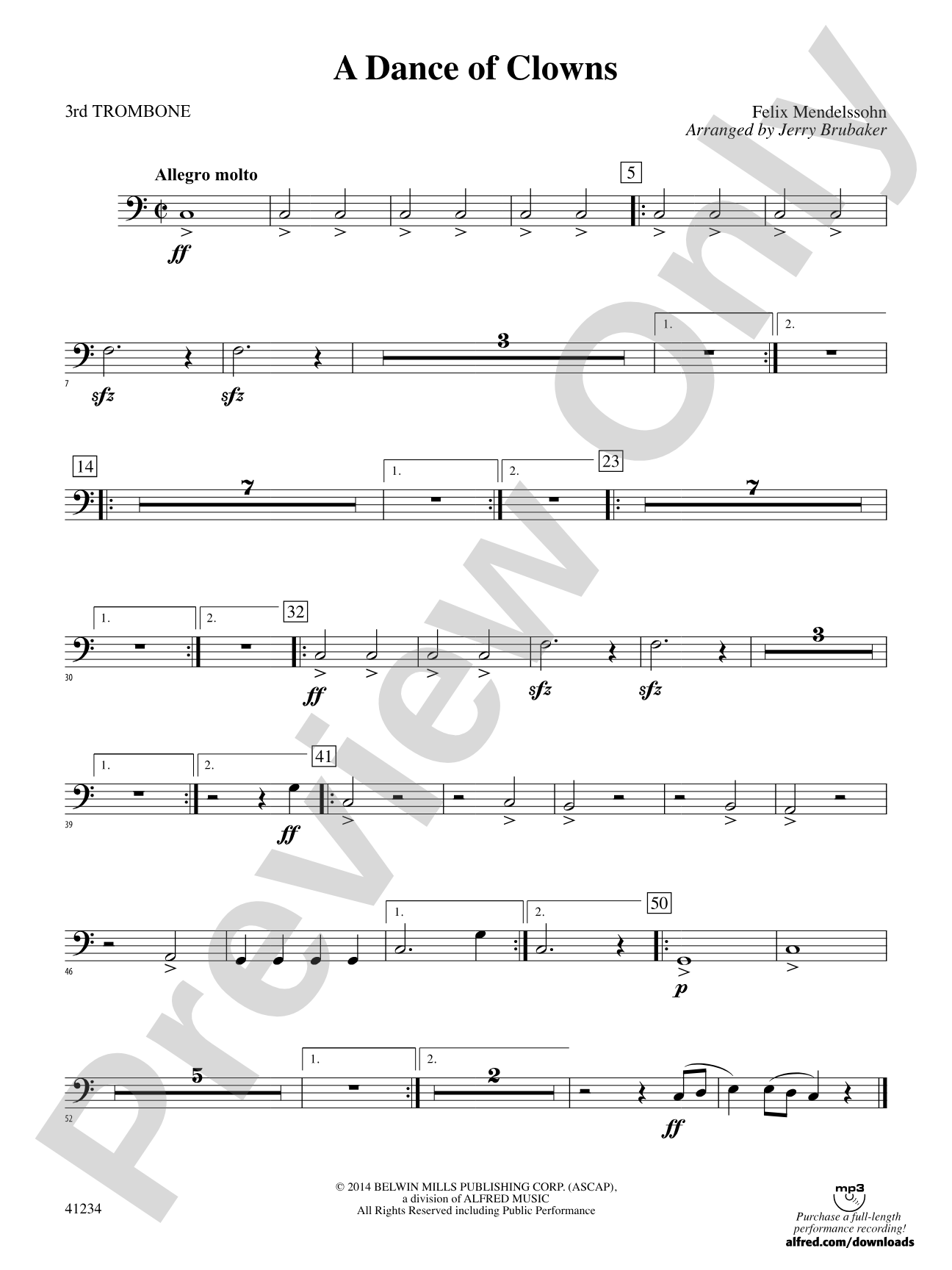 A Dance of Clowns (from A Midsummer Night's Dream): 3rd Trombone