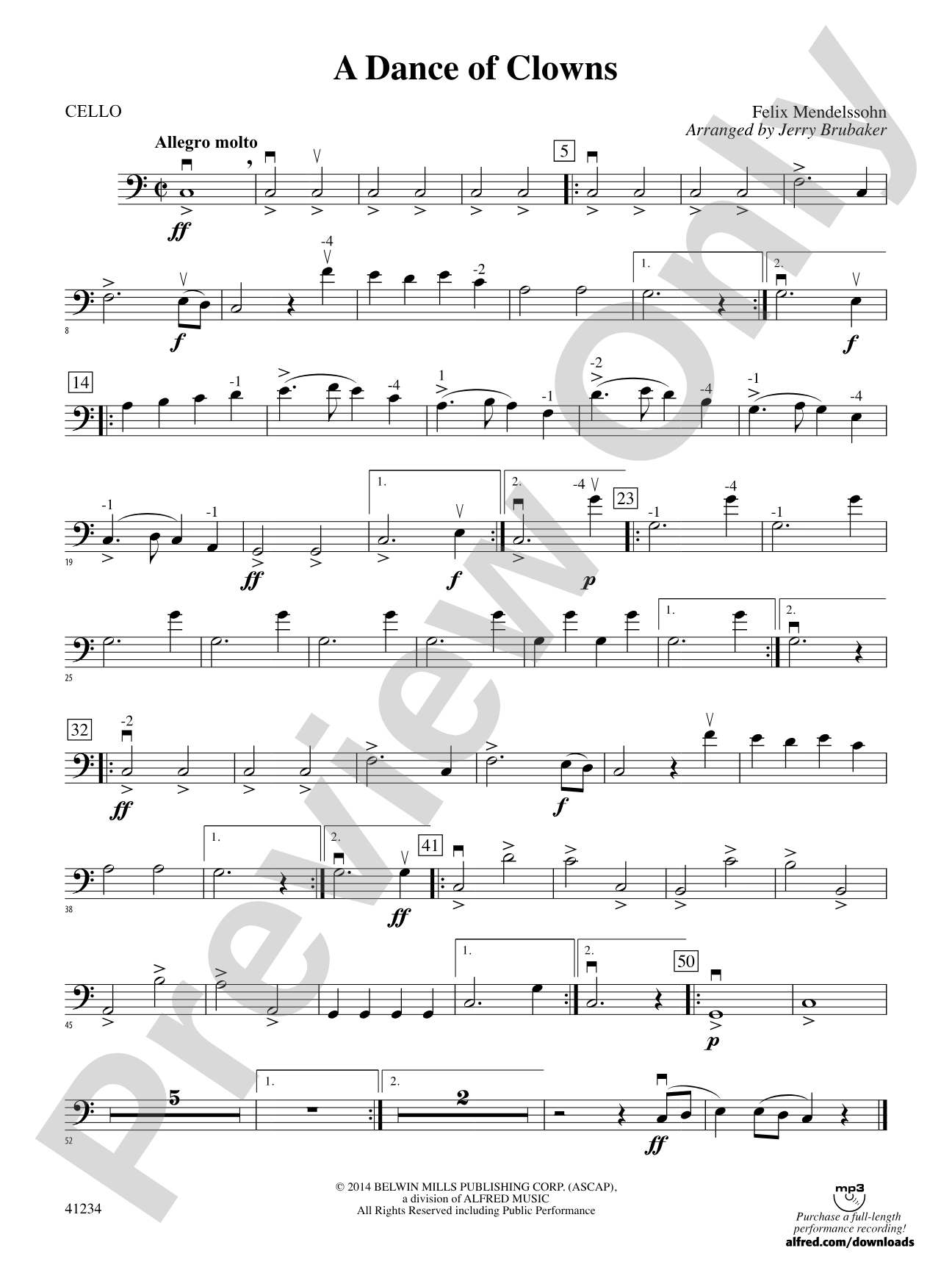 A Dance of Clowns (from A Midsummer Night's Dream): Cello