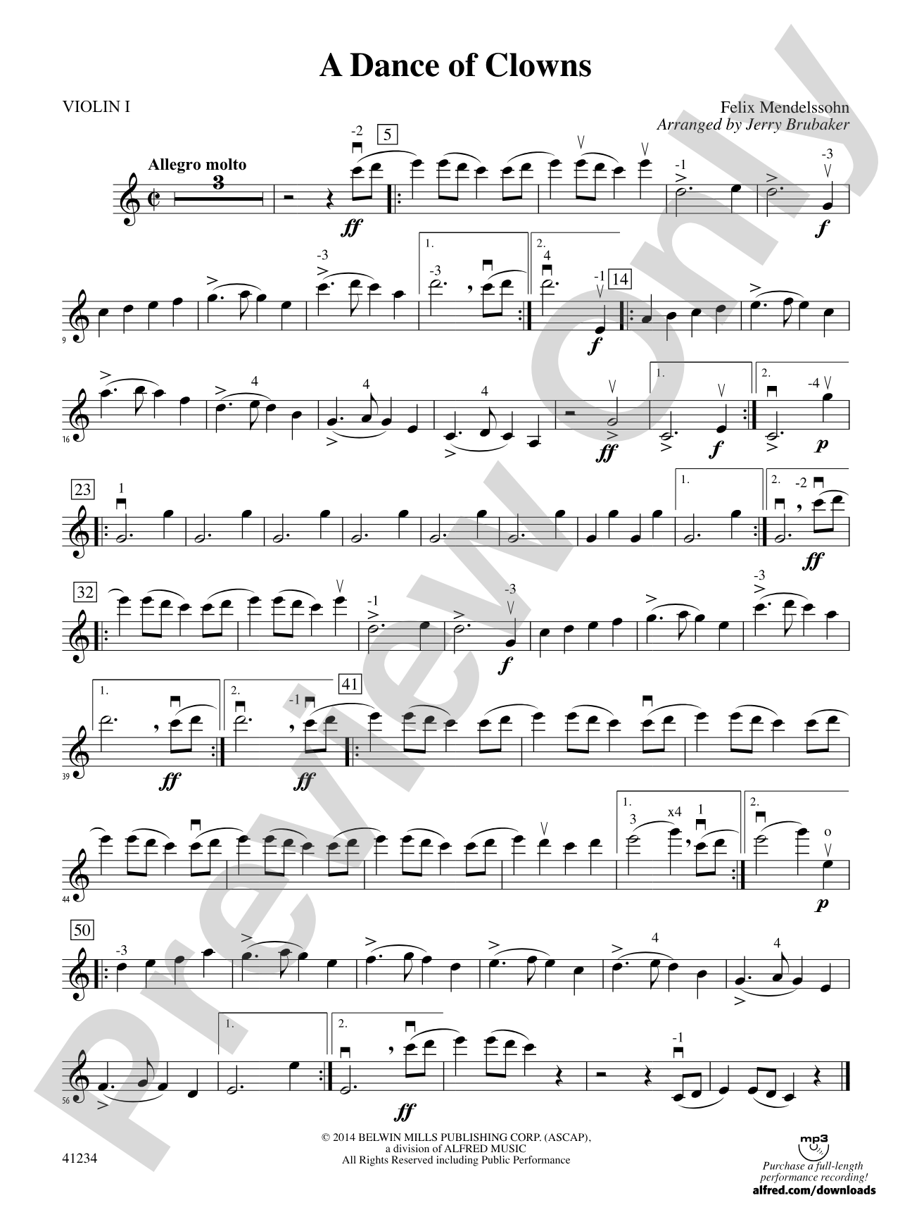 A Dance of Clowns (from A Midsummer Night's Dream): 1st Violin