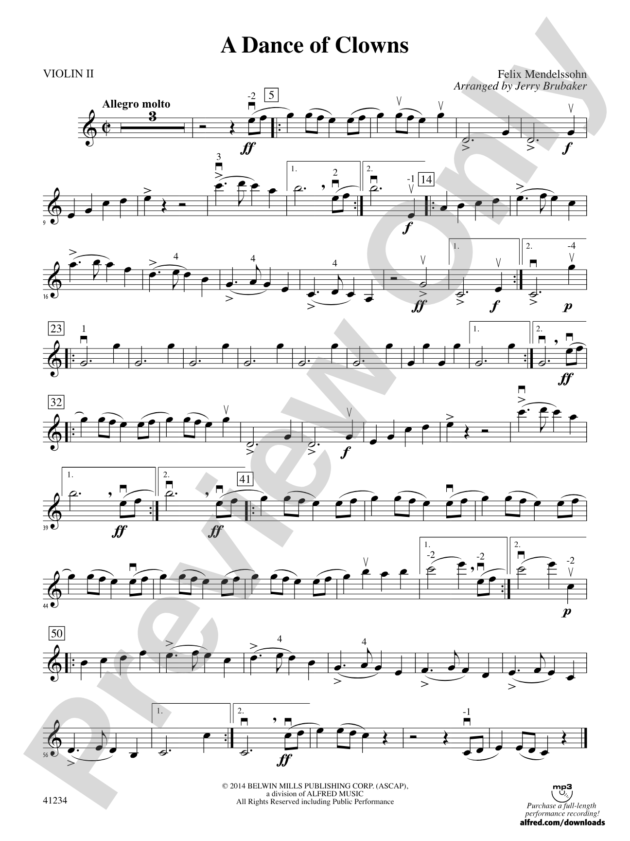 A Dance of Clowns (from A Midsummer Night's Dream): 2nd Violin