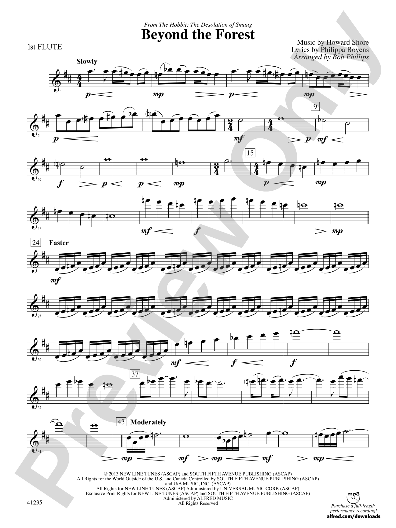 Beyond the Forest (from The Hobbit: The Desolation of Smaug): Flute