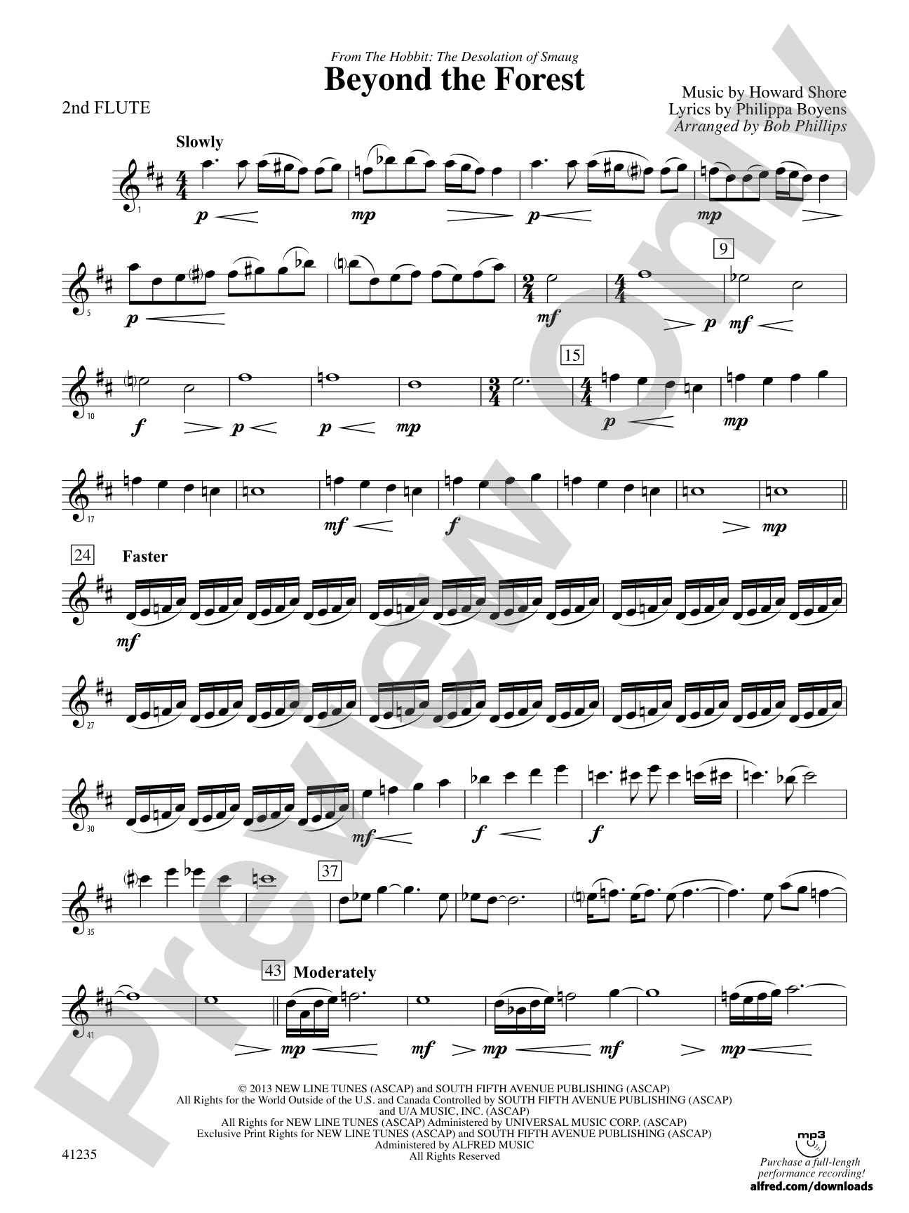 Beyond the Forest (from The Hobbit: The Desolation of Smaug): 2nd Flute
