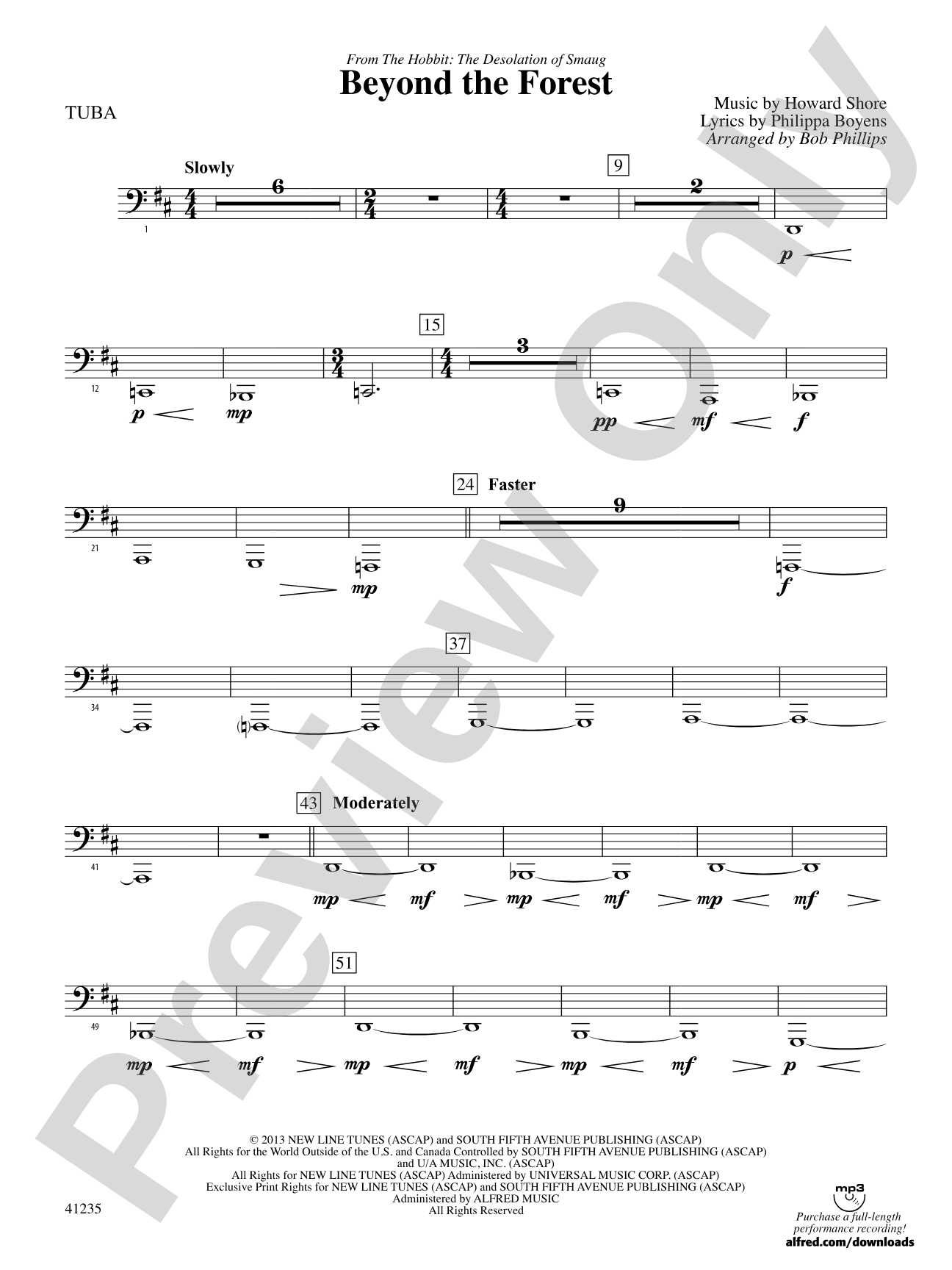 Beyond the Forest (from The Hobbit: The Desolation of Smaug): Tuba