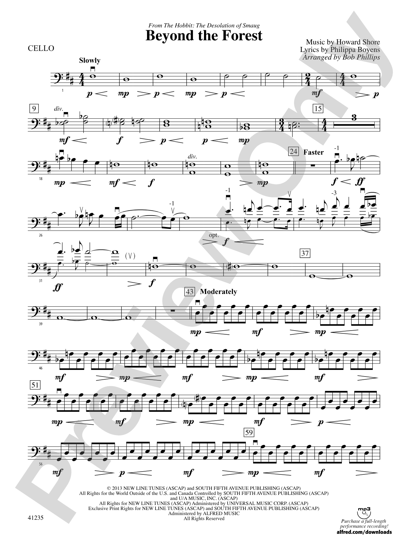 Beyond the Forest (from The Hobbit: The Desolation of Smaug): Cello