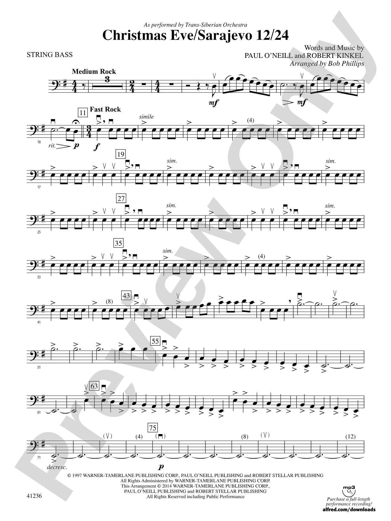 Christmas Eve/Sarajevo 12/24: String Bass