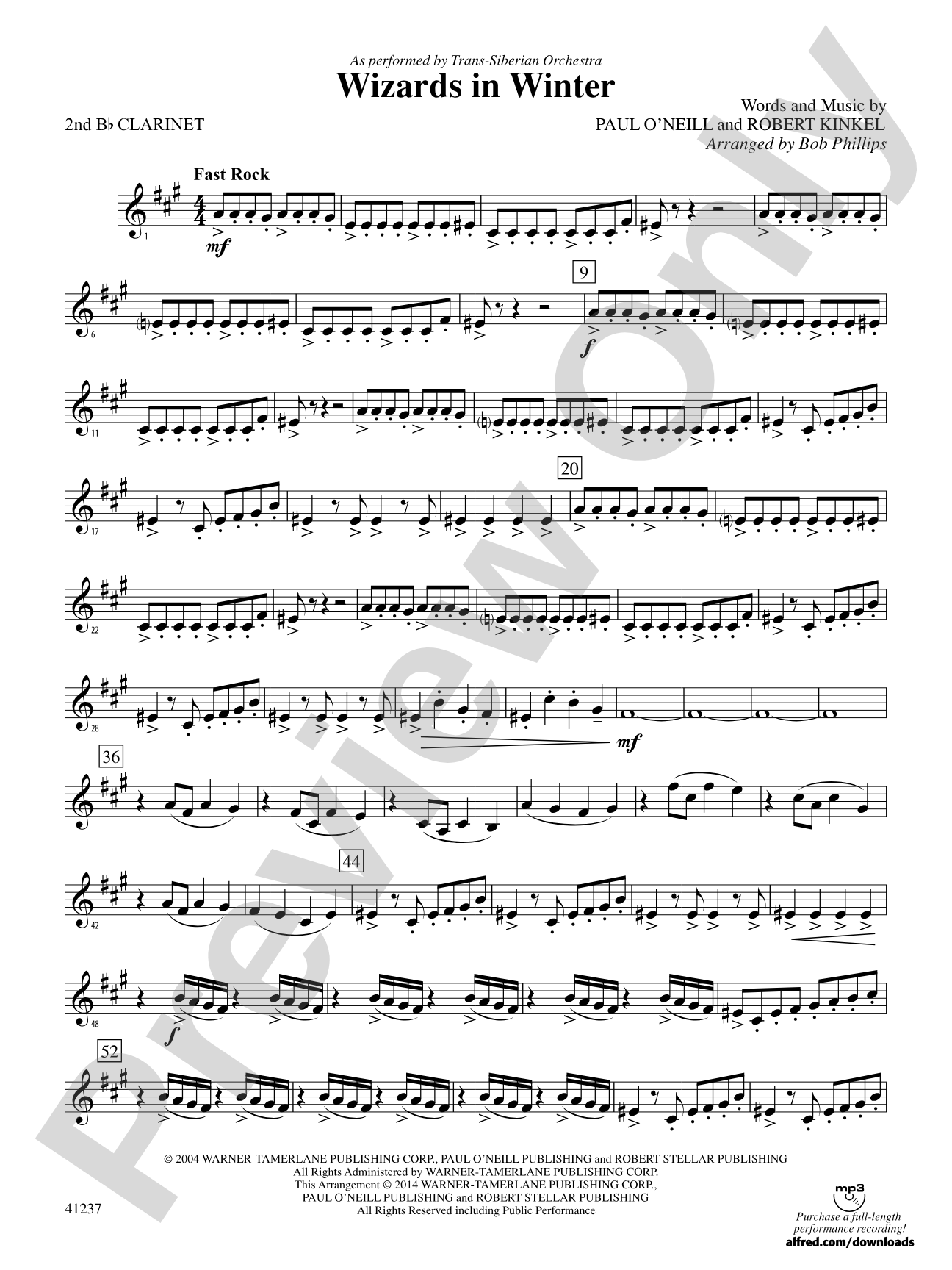 Wizards in Winter: 2nd B-flat Clarinet