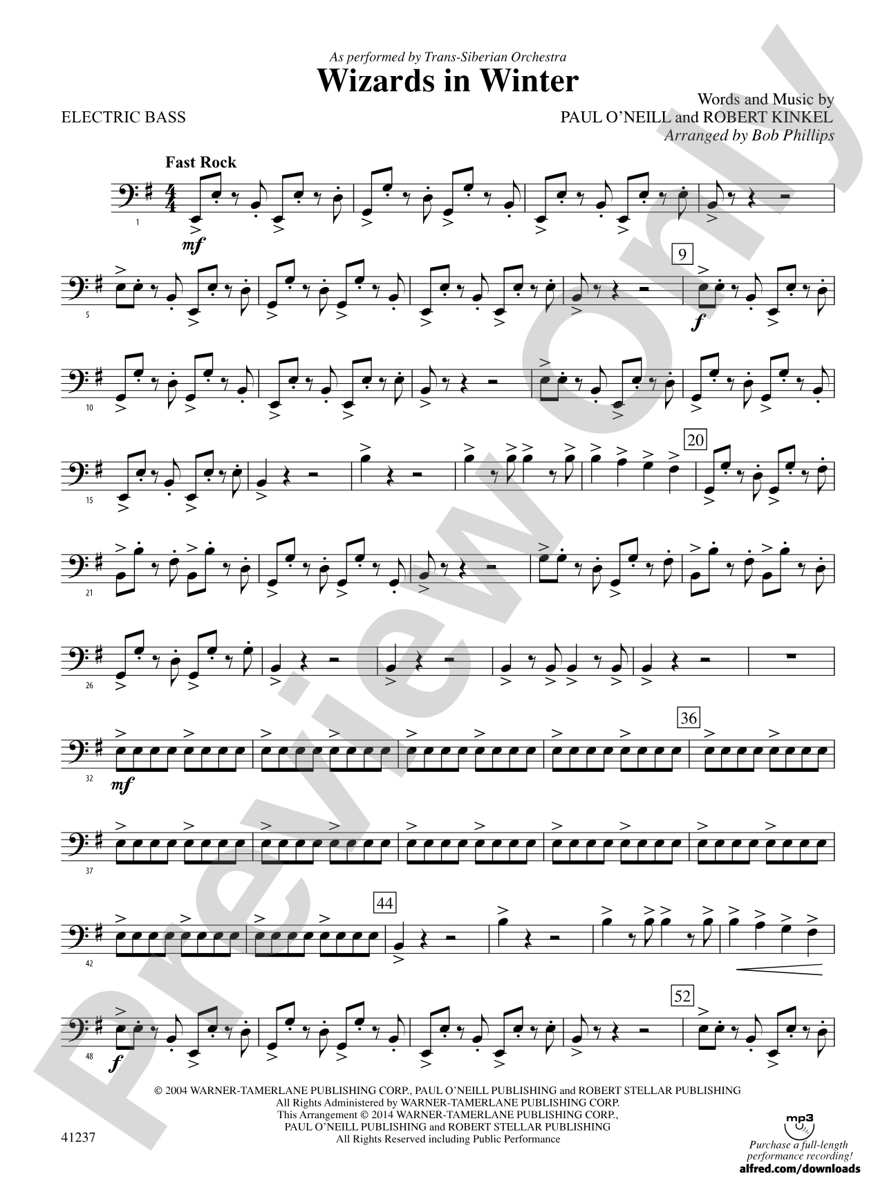 Wizards in Winter: Electric Bass