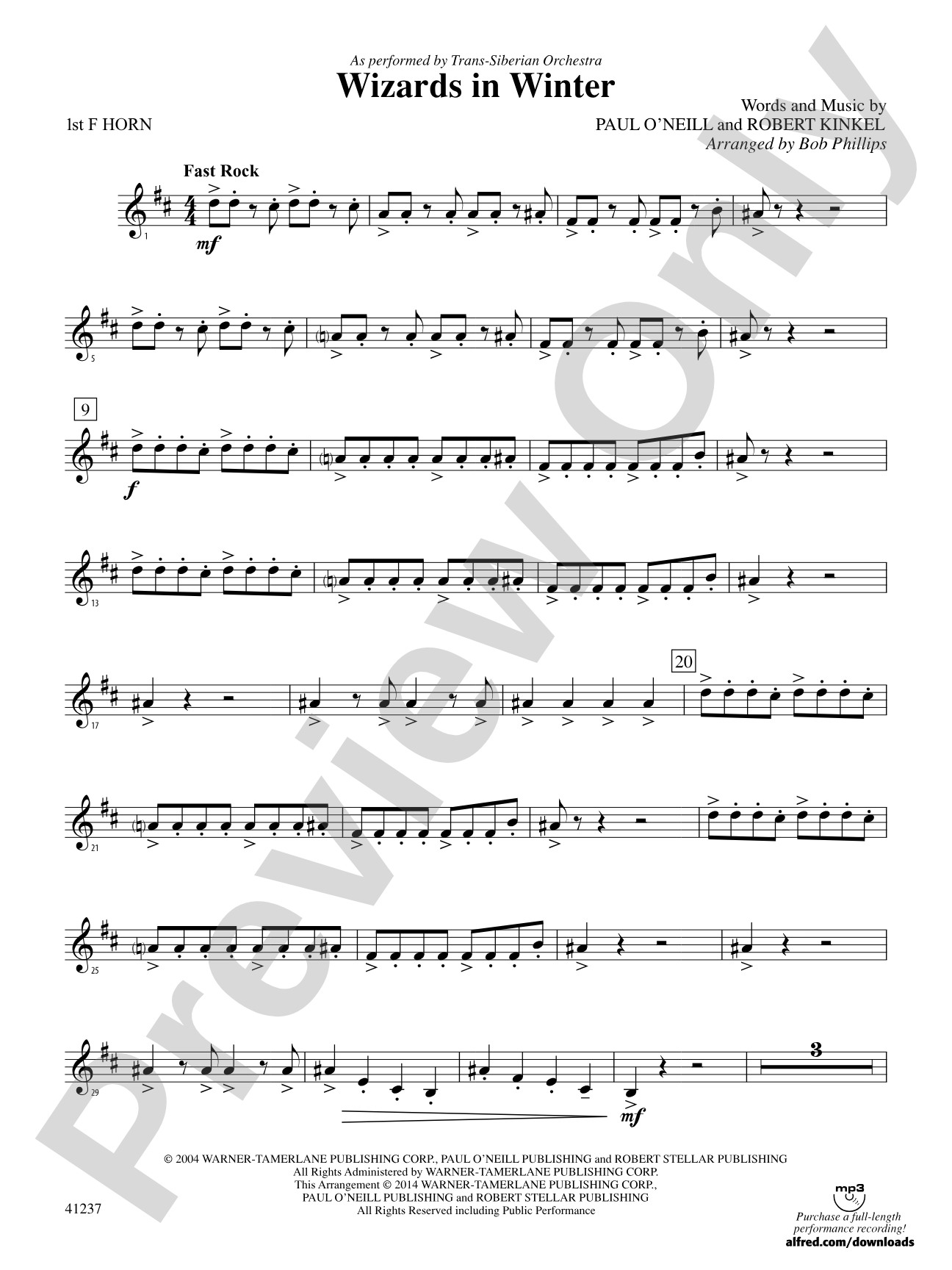 Wizards in Winter: 1st F Horn