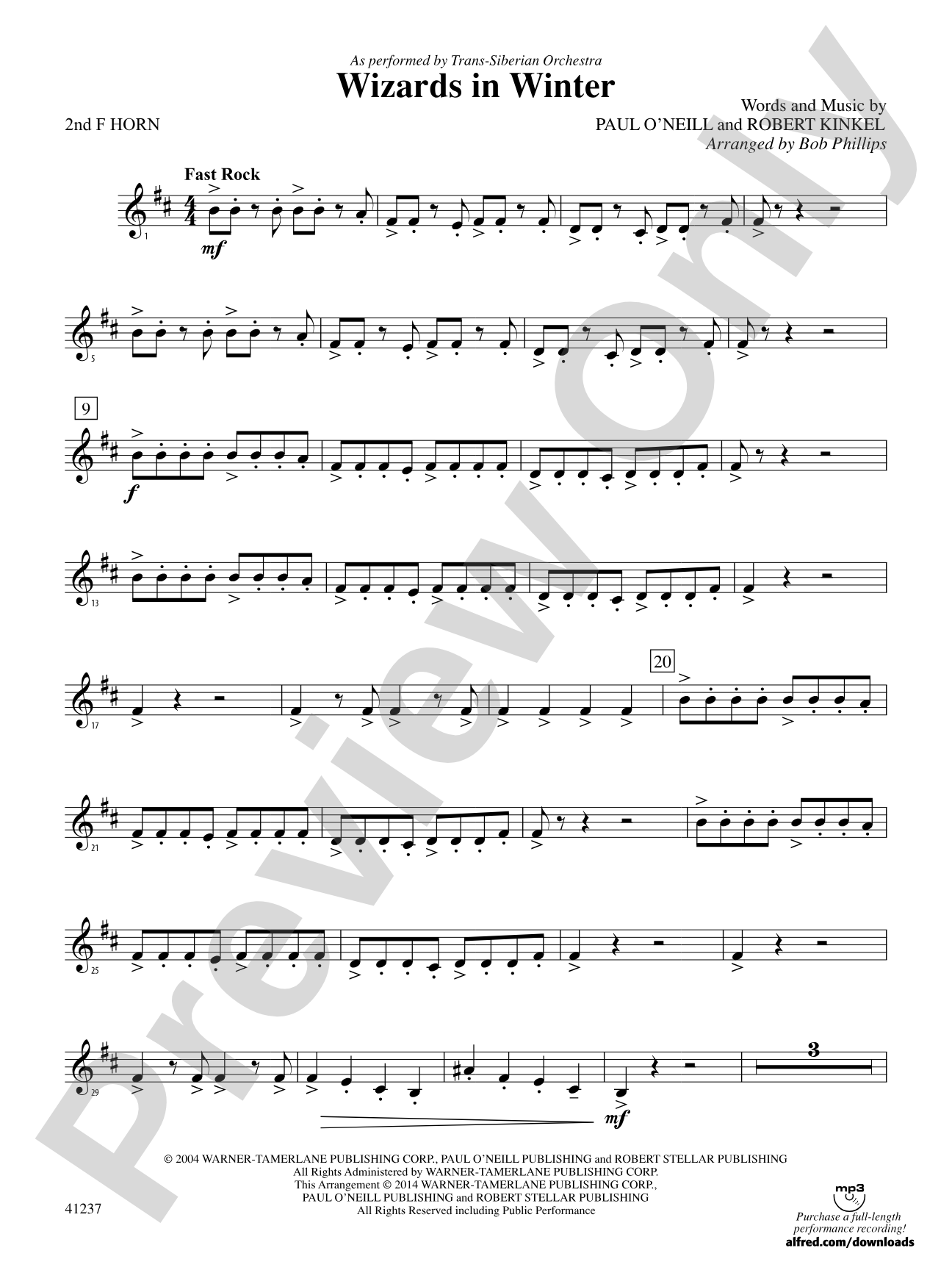 Wizards in Winter: 2nd F Horn