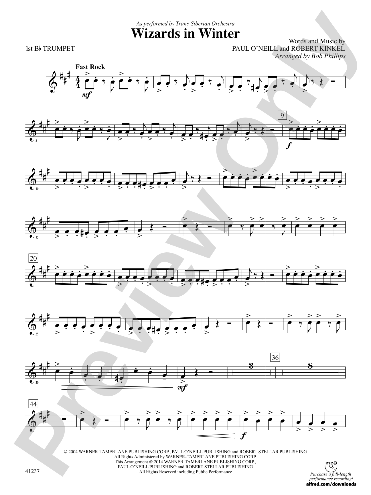 Wizards in Winter: 1st B-flat Trumpet
