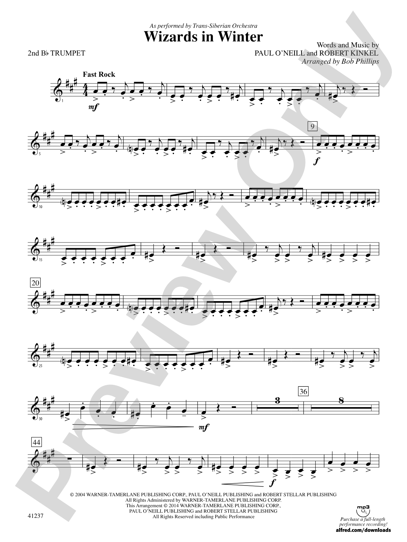 Wizards in Winter: 2nd B-flat Trumpet