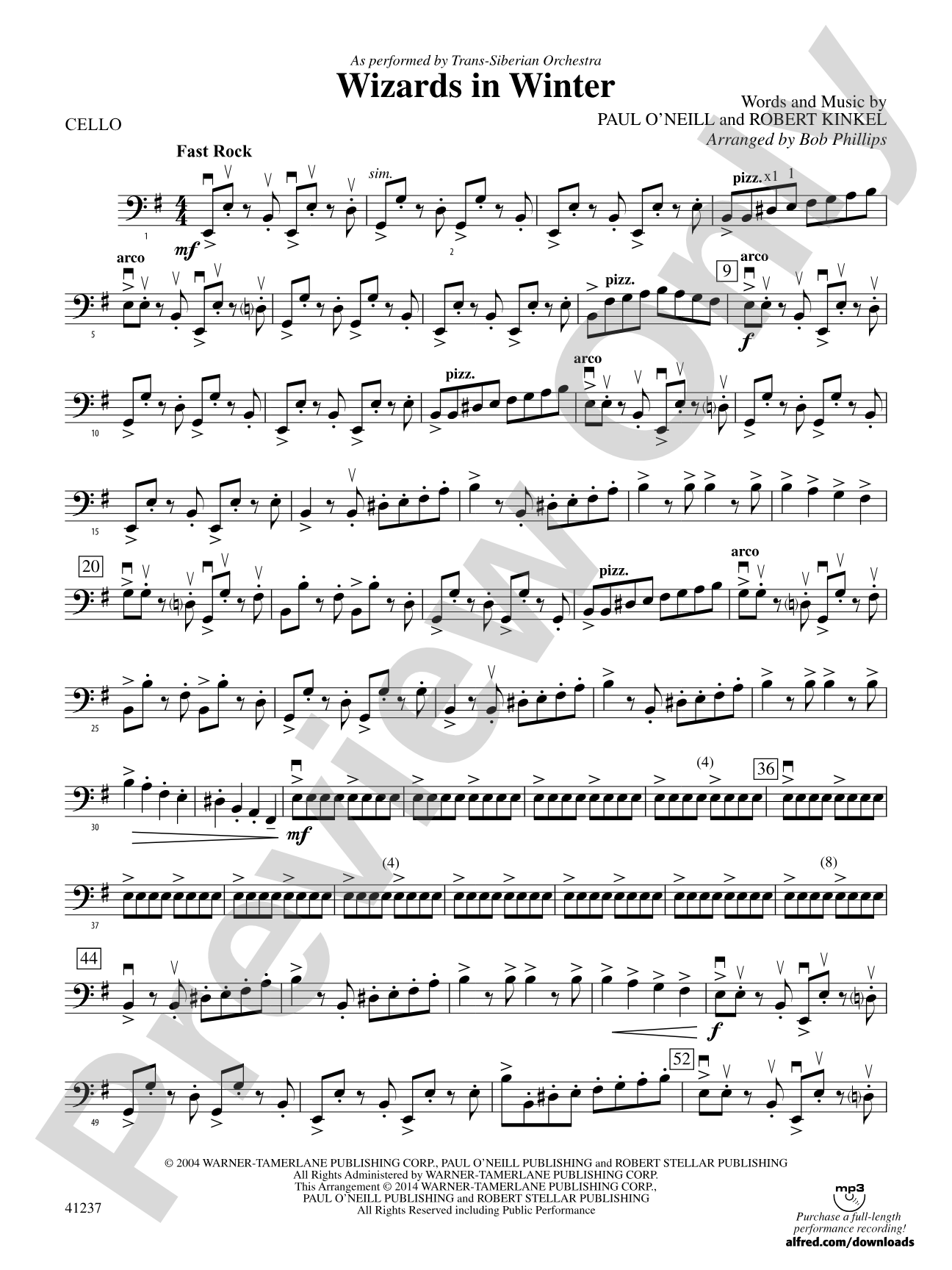 Wizards in Winter: Cello