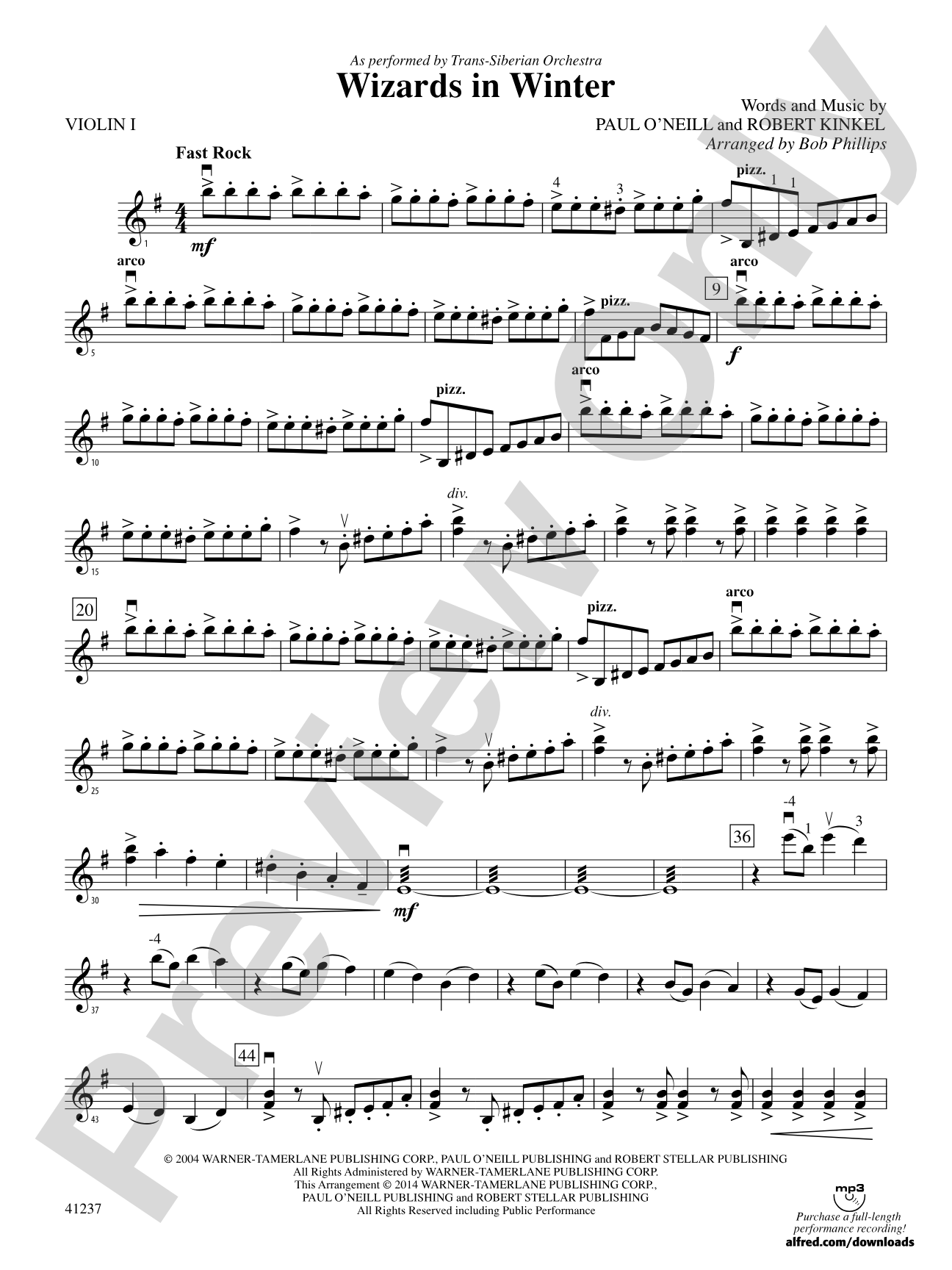 Wizards in Winter: 1st Violin