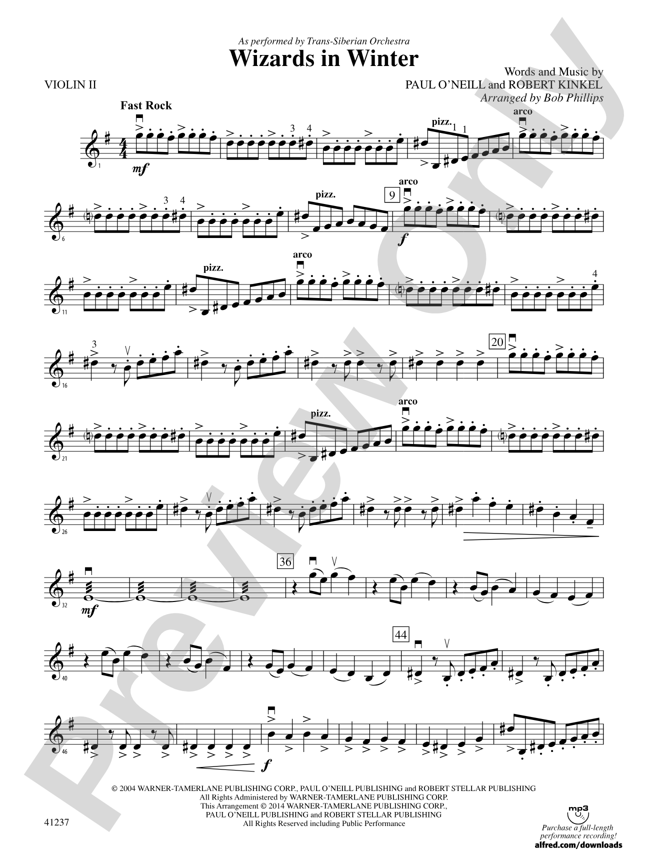 Wizards in Winter: 2nd Violin
