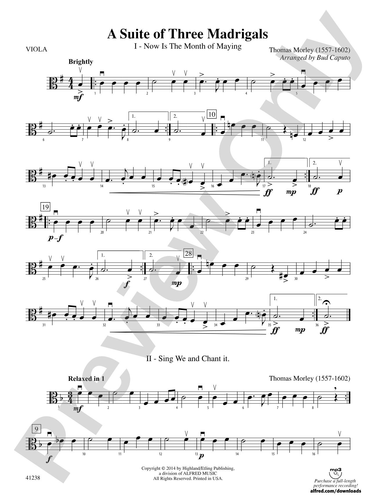 A Suite of Three Madrigals: Viola