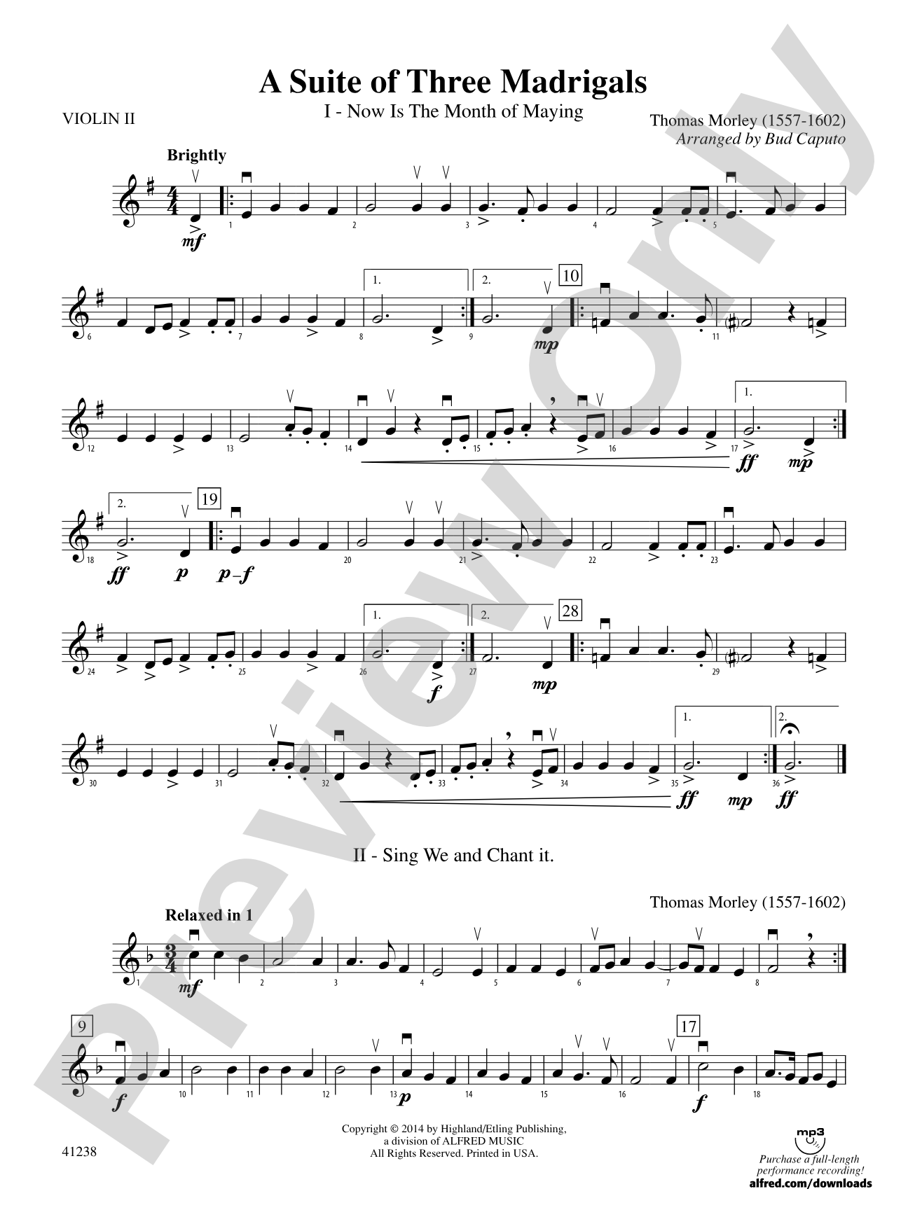 A Suite of Three Madrigals: 2nd Violin