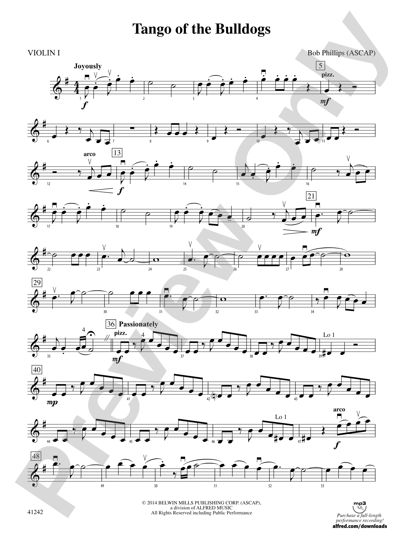 Tango of the Bulldogs: 1st Violin