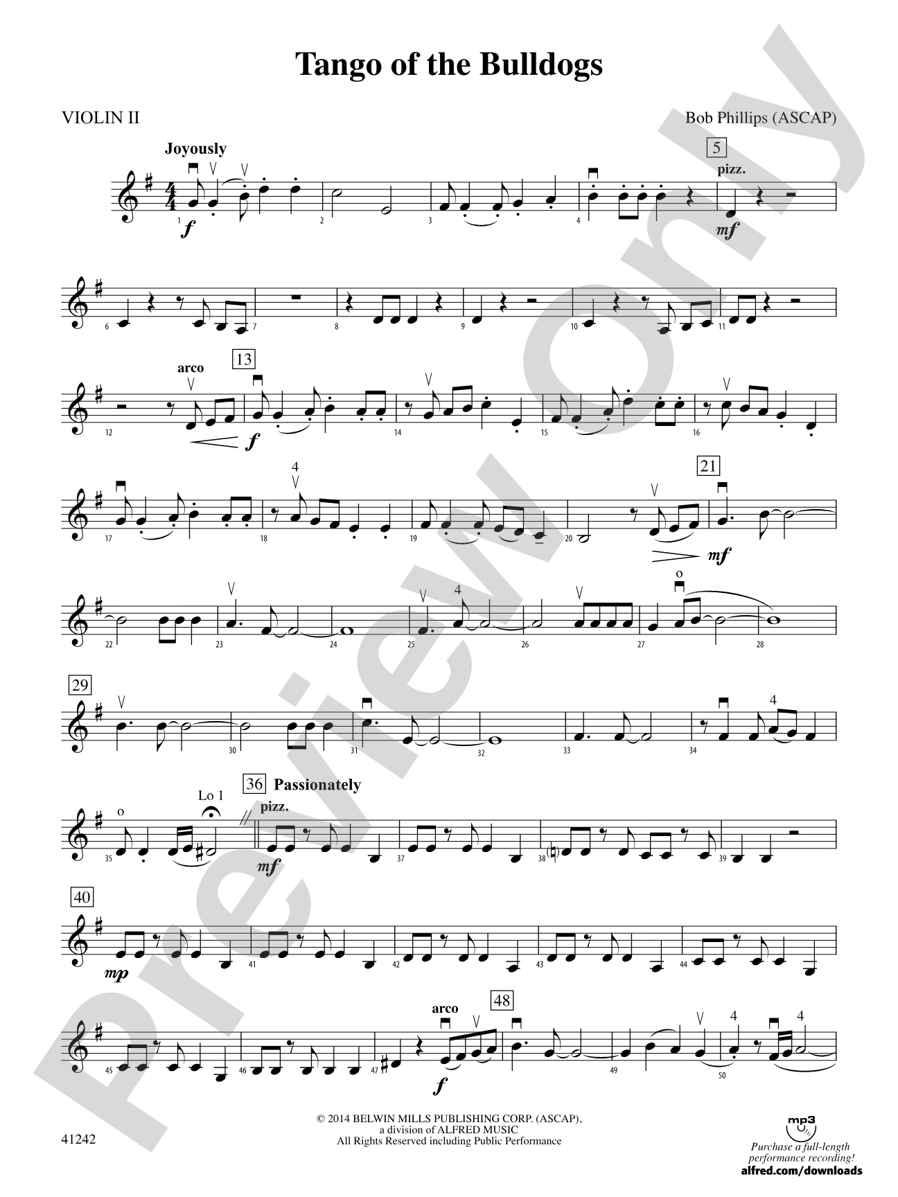 Tango of the Bulldogs: 2nd Violin