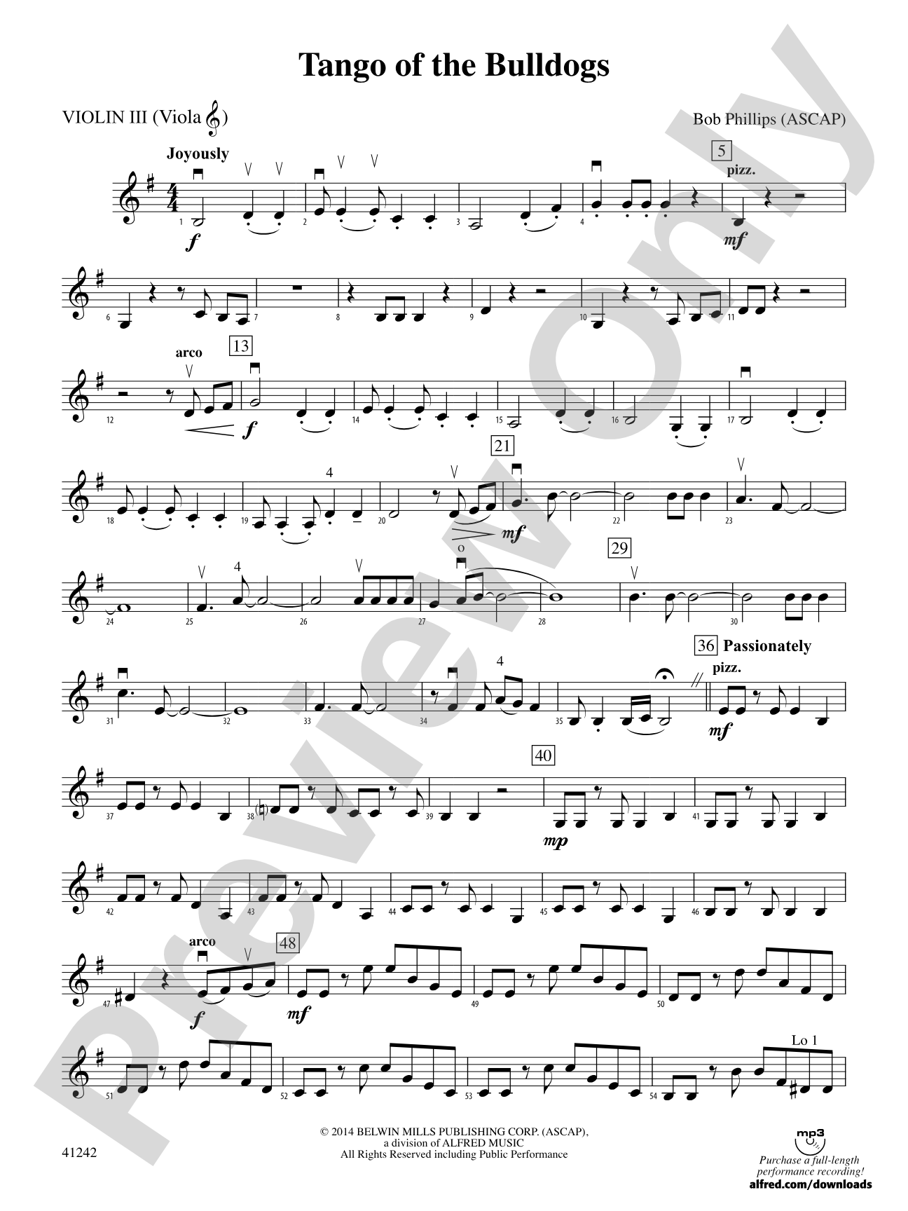 Tango of the Bulldogs: 3rd Violin (Viola [TC])