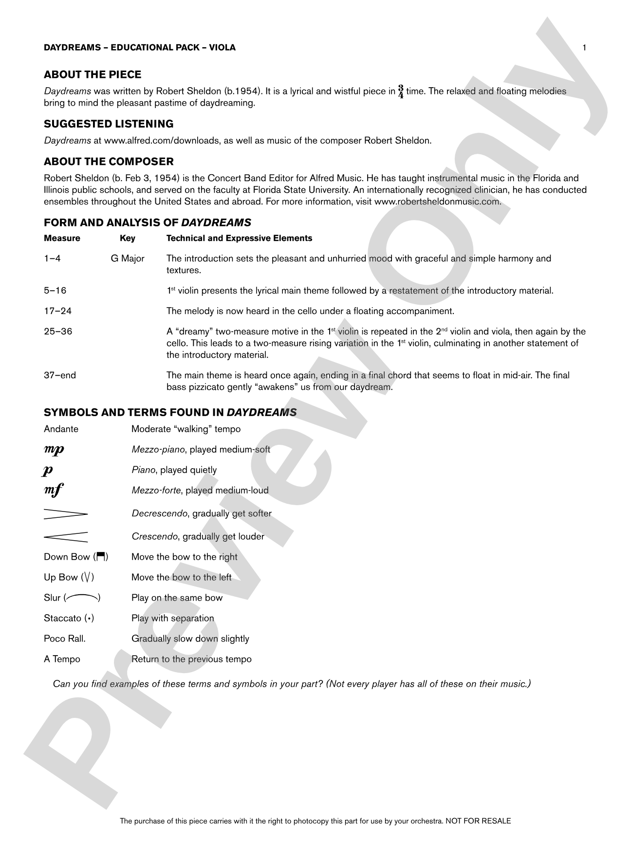 Daydreams: Viola Educational Pack