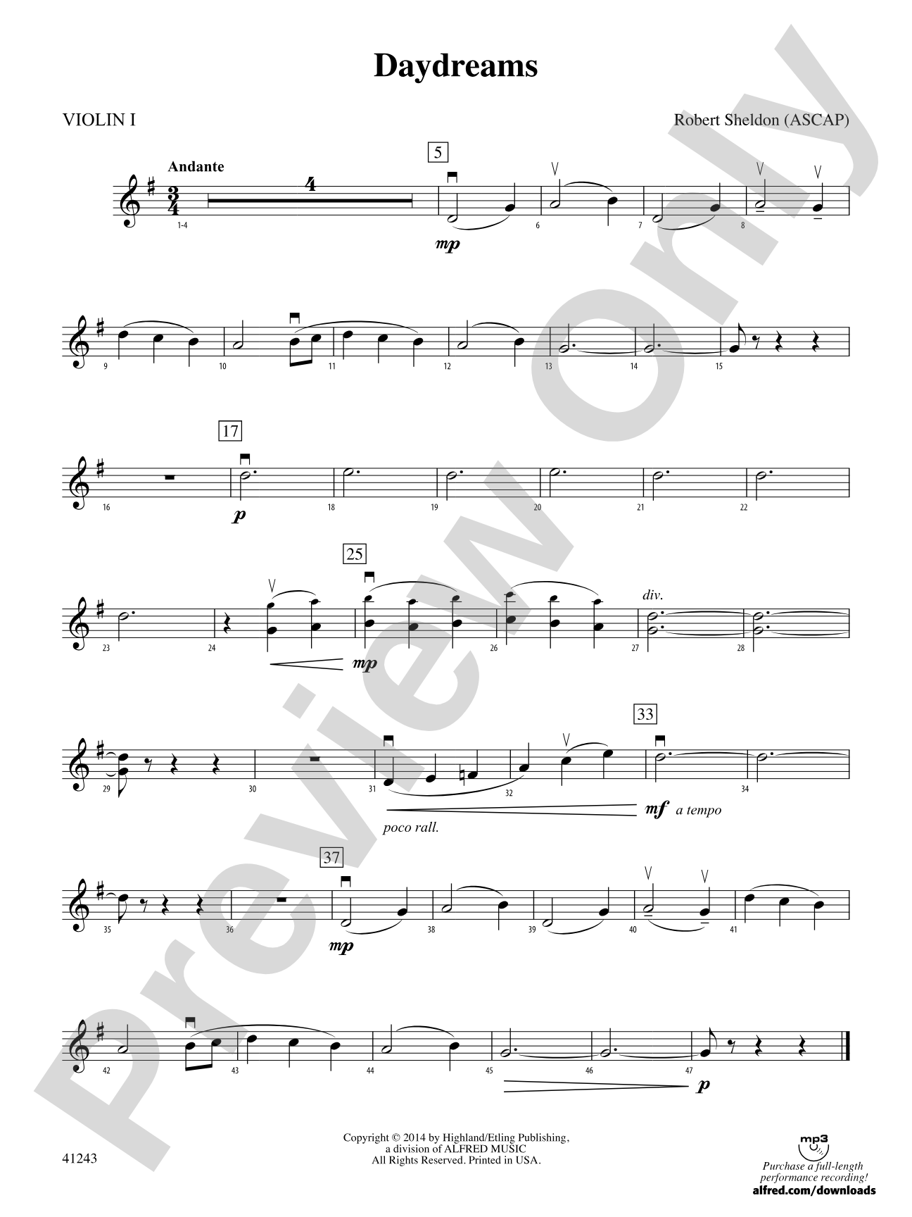 Daydreams: 1st Violin