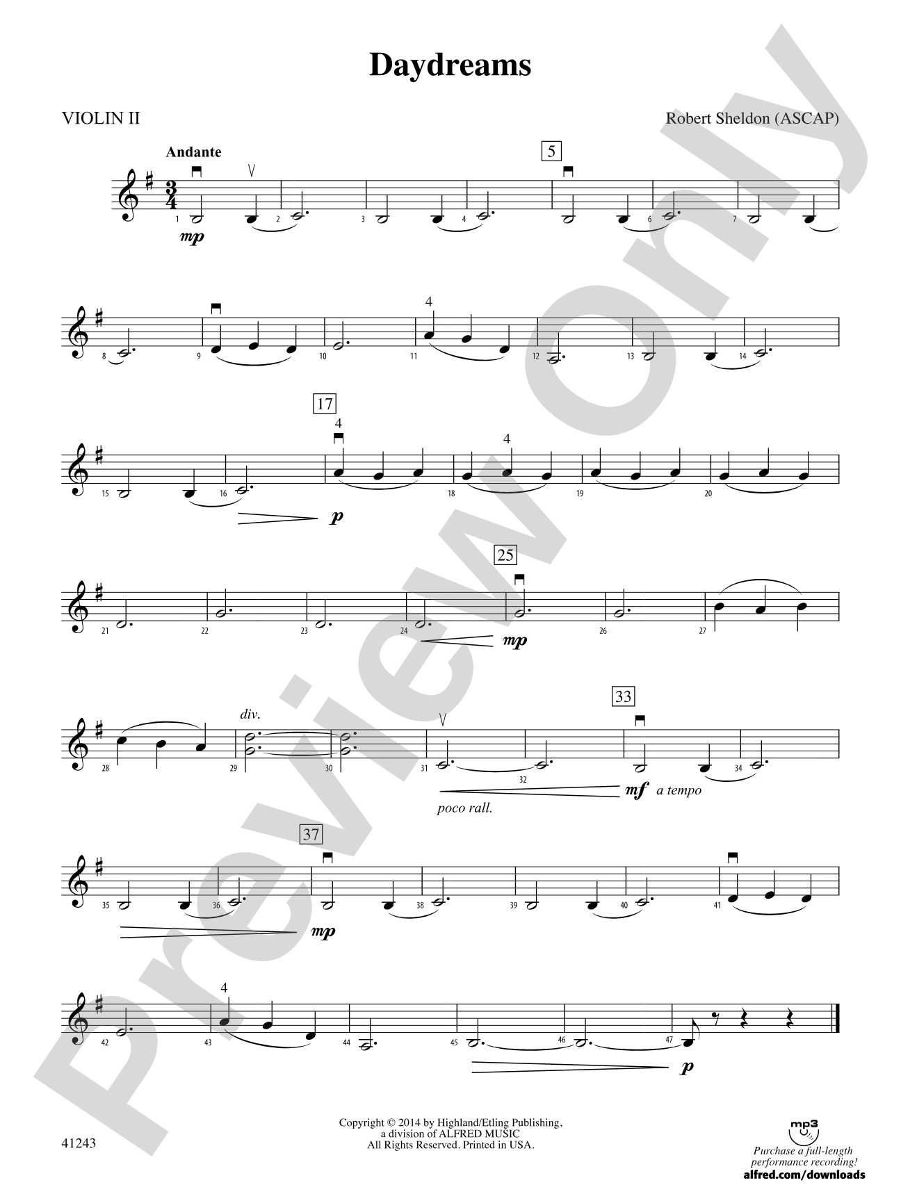 Daydreams: 2nd Violin