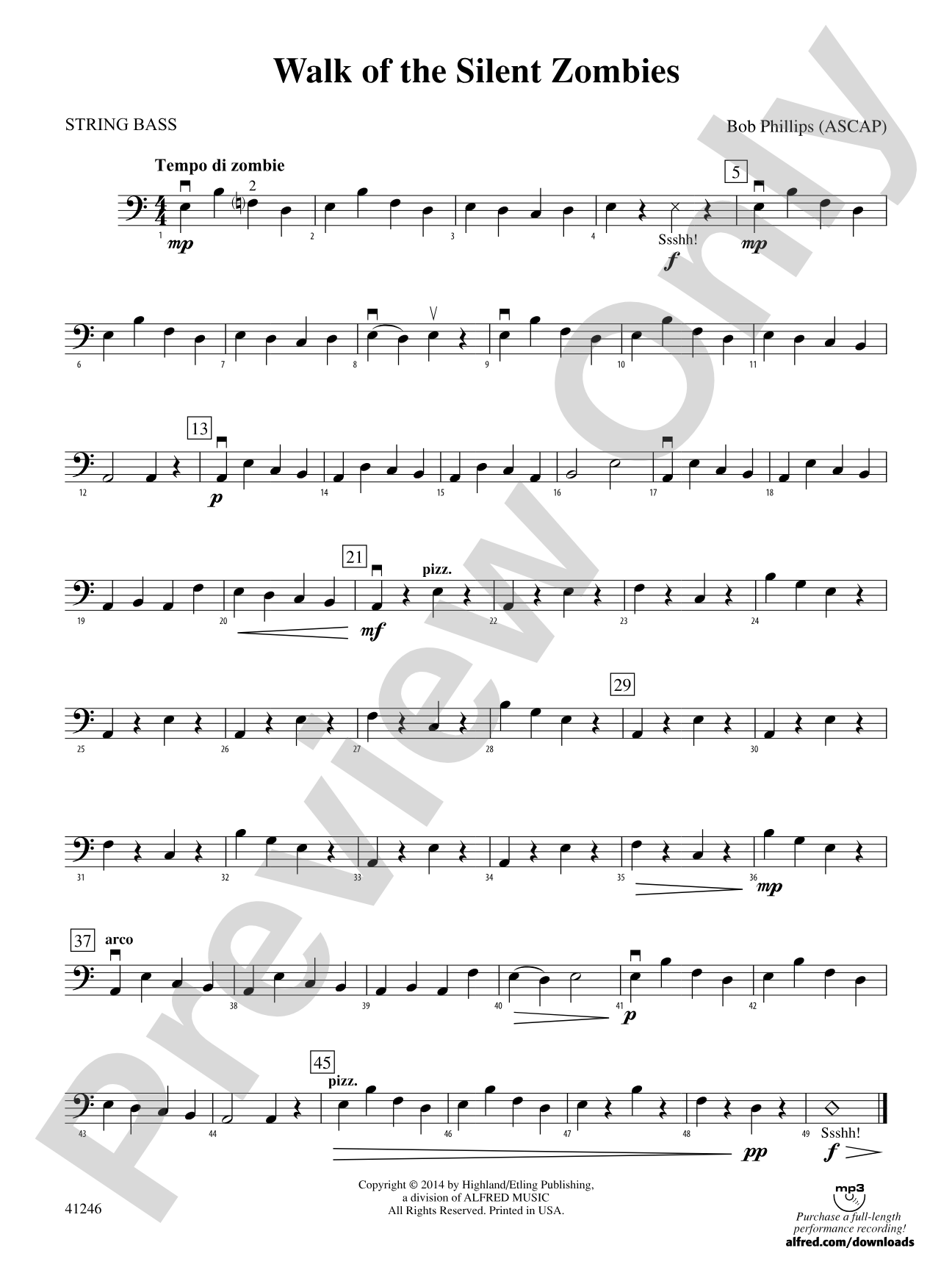 Walk of the Silent Zombies: String Bass
