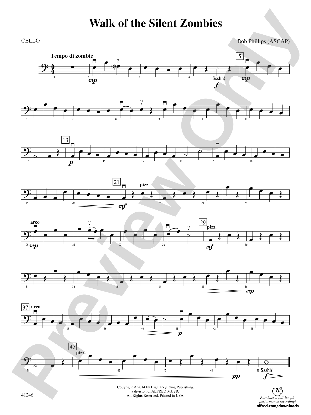 Walk of the Silent Zombies: Cello