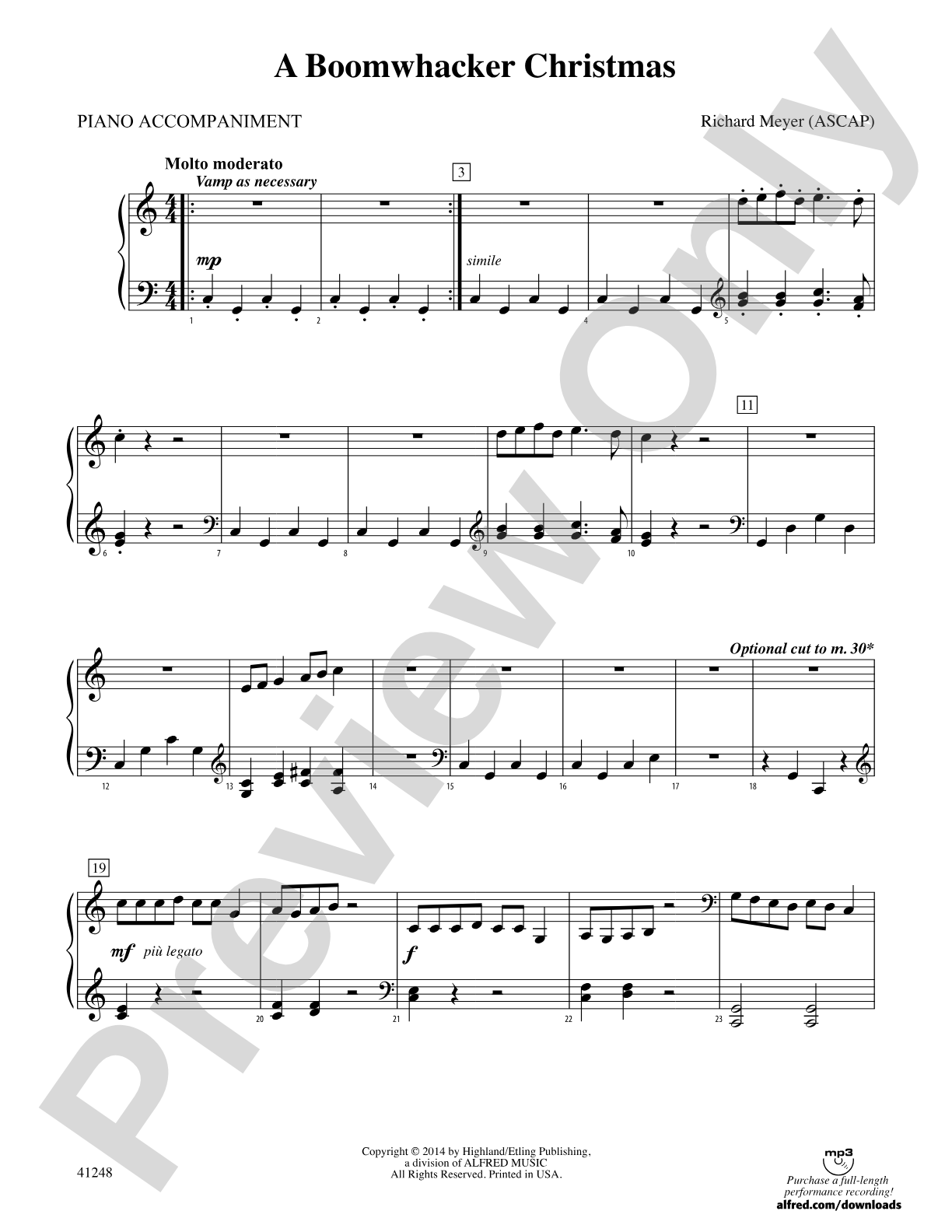 A Boomwhacker Christmas: Piano Accompaniment