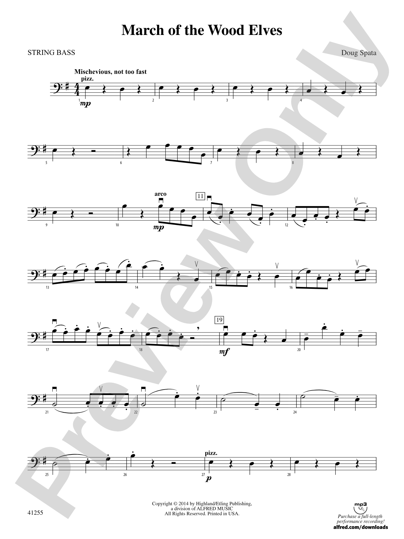 March of the Wood Elves: String Bass