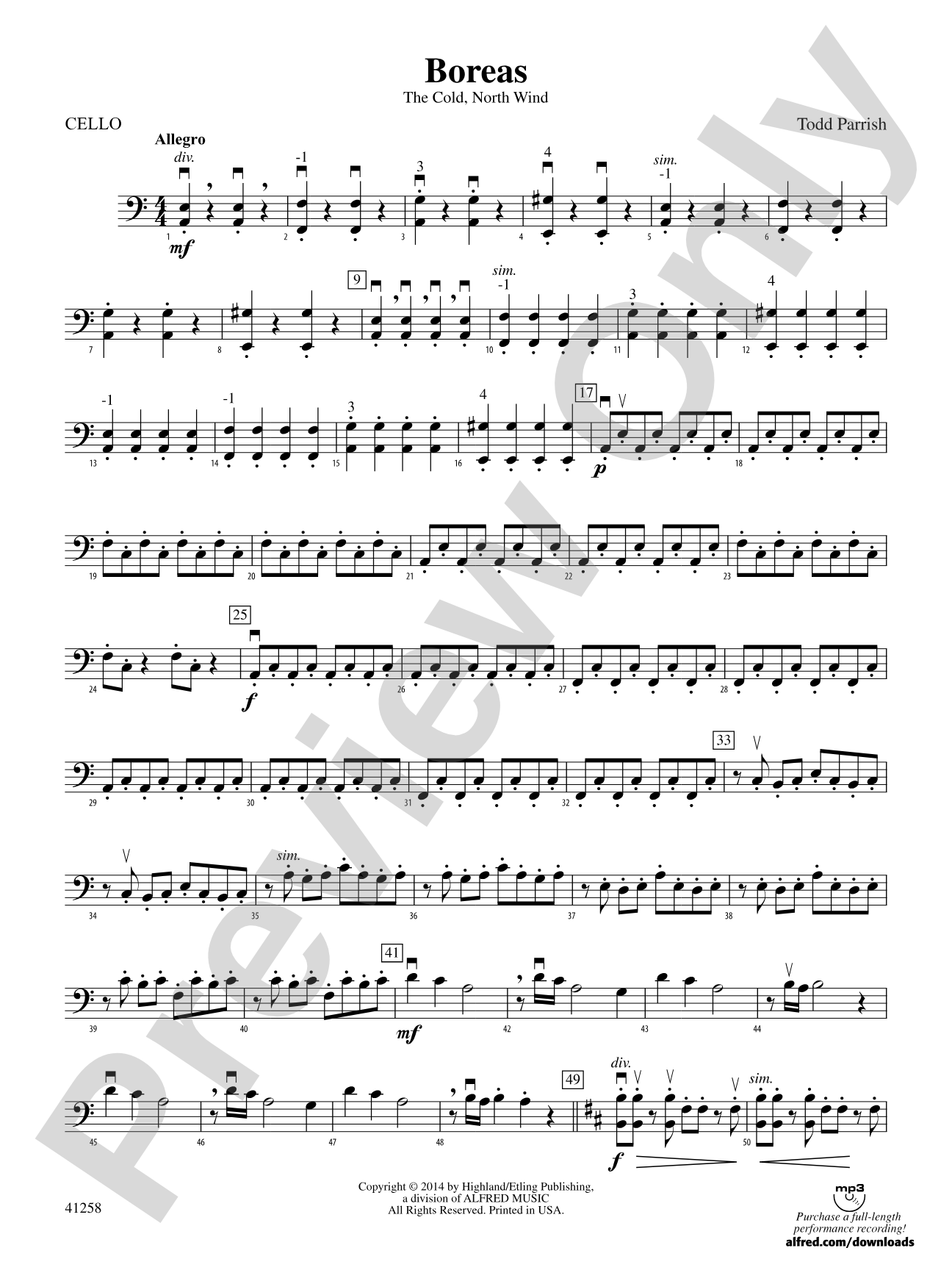 Boreas: Cello