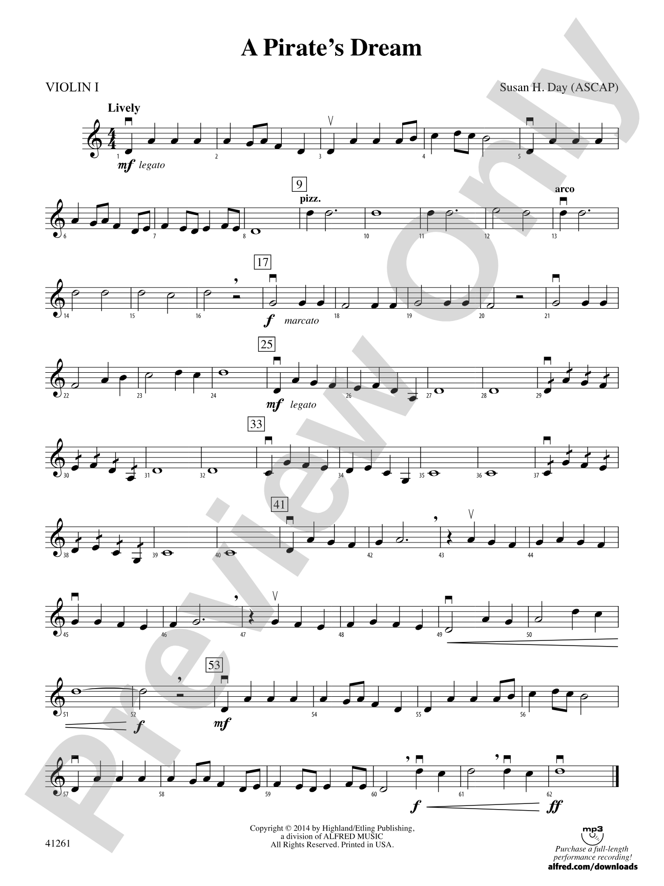 A Pirate's Dream: 1st Violin