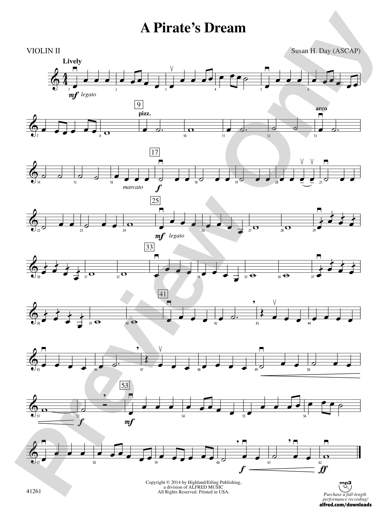 A Pirate's Dream: 2nd Violin