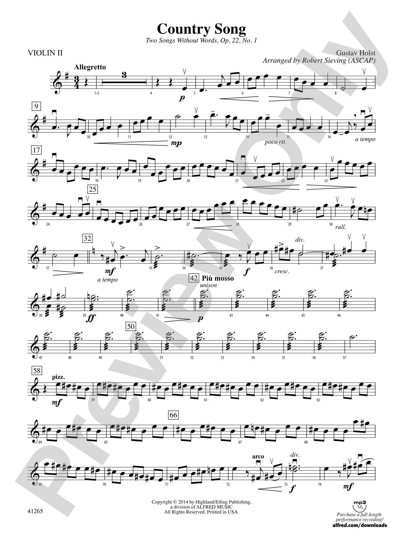 Country Song: 2nd Violin