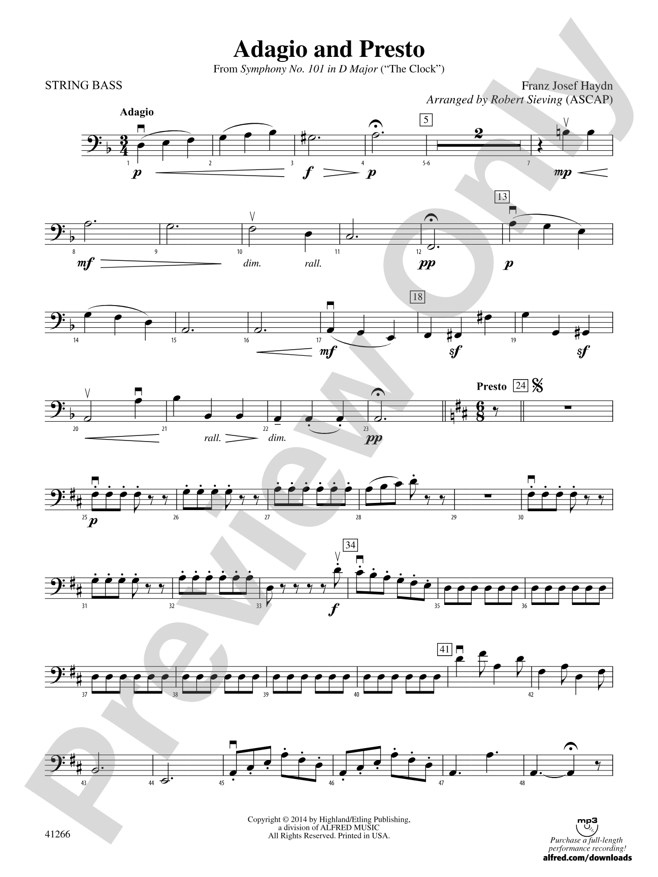 Adagio and Presto: String Bass