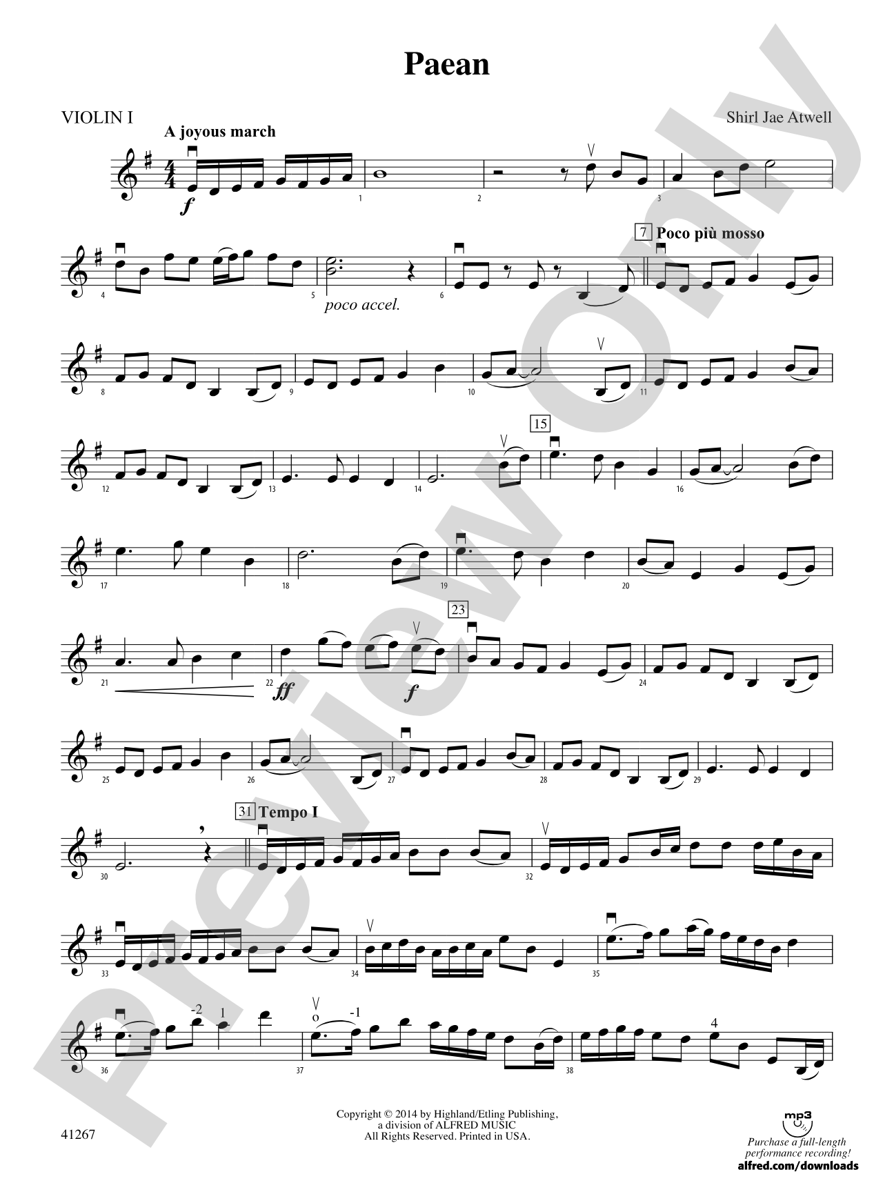Paean: 1st Violin