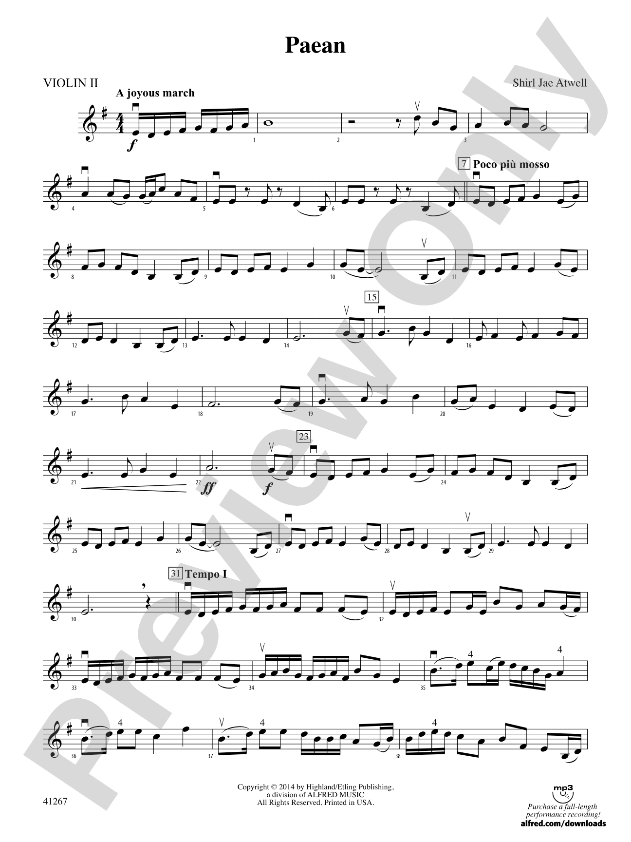 Paean: 2nd Violin