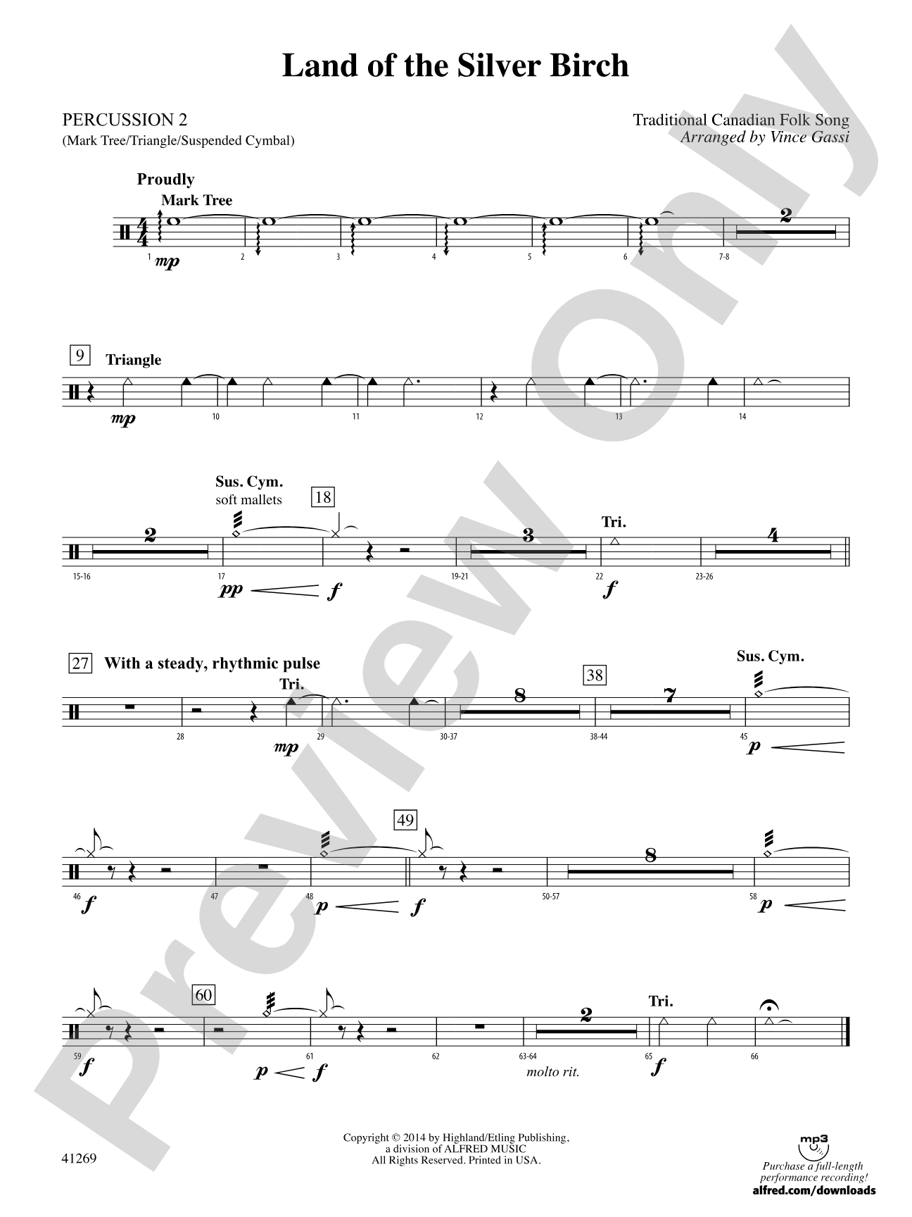 Land of the Silver Birch: 2nd Percussion