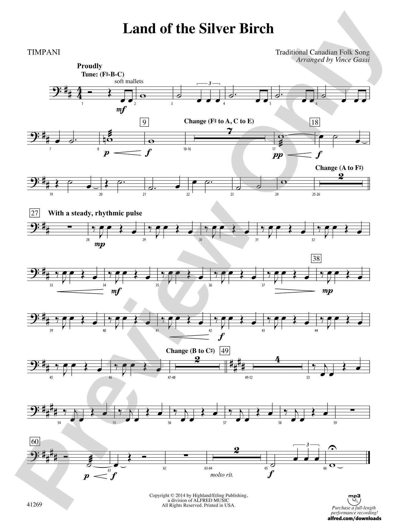 Land of the Silver Birch: Timpani
