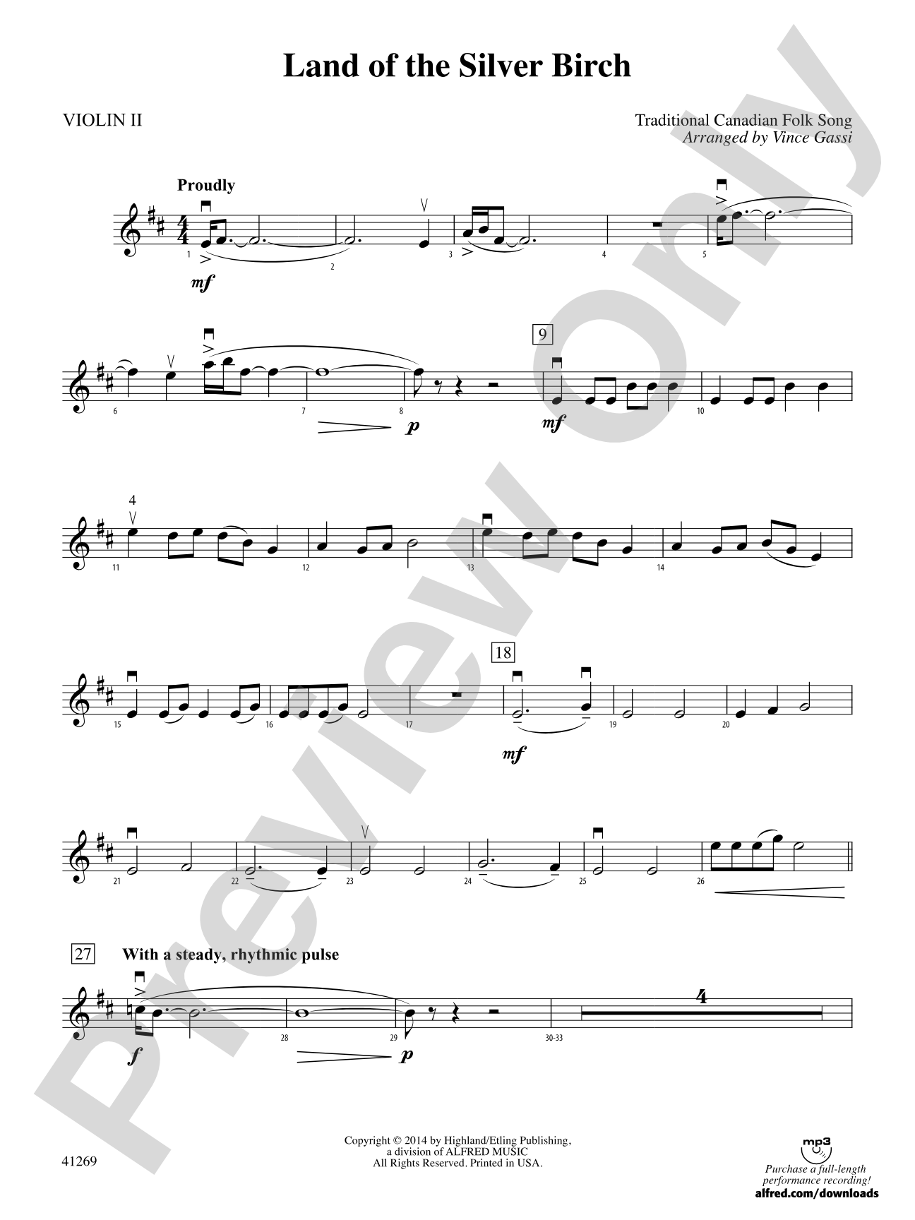 Land of the Silver Birch: 2nd Violin