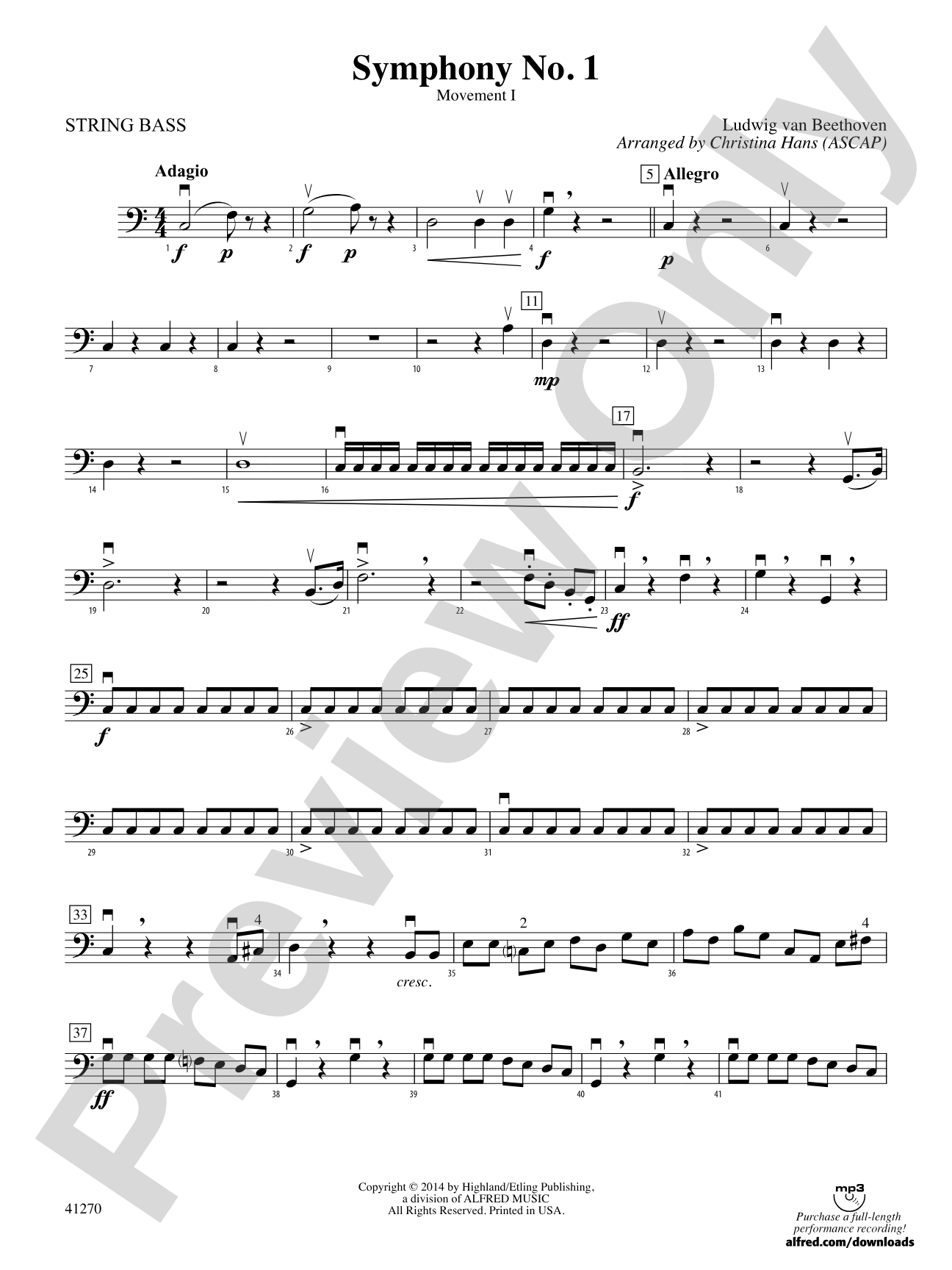 Symphony No. 1: String Bass
