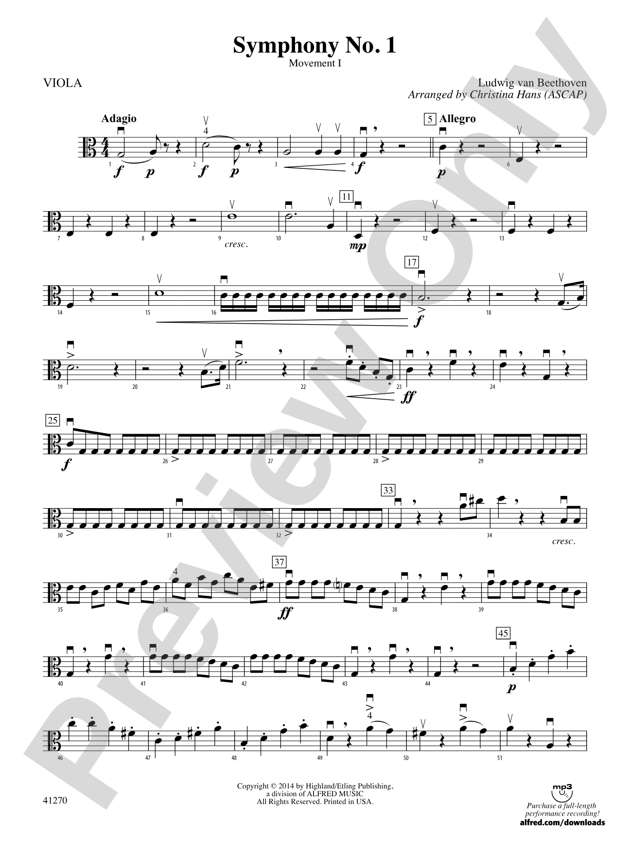 Symphony No. 1: Viola