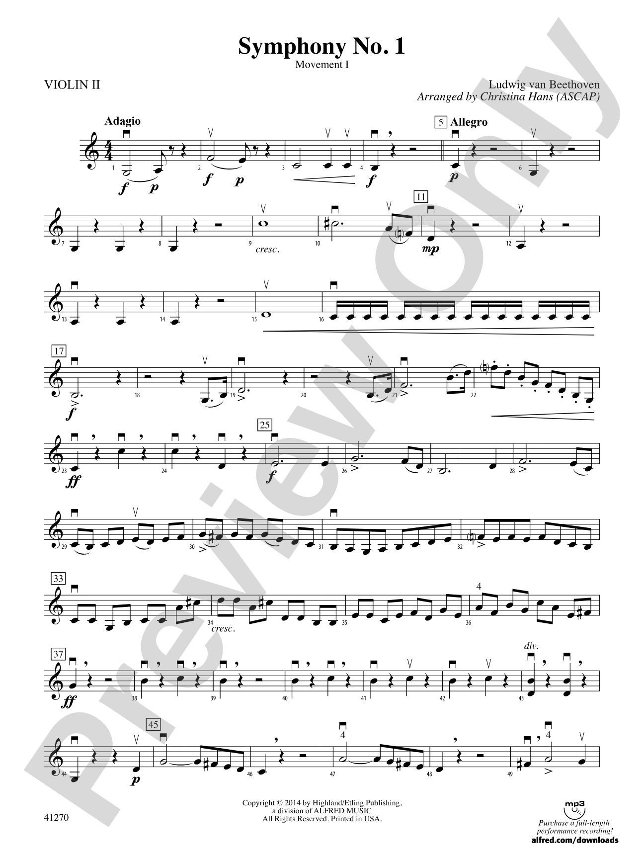 Symphony No. 1: 2nd Violin