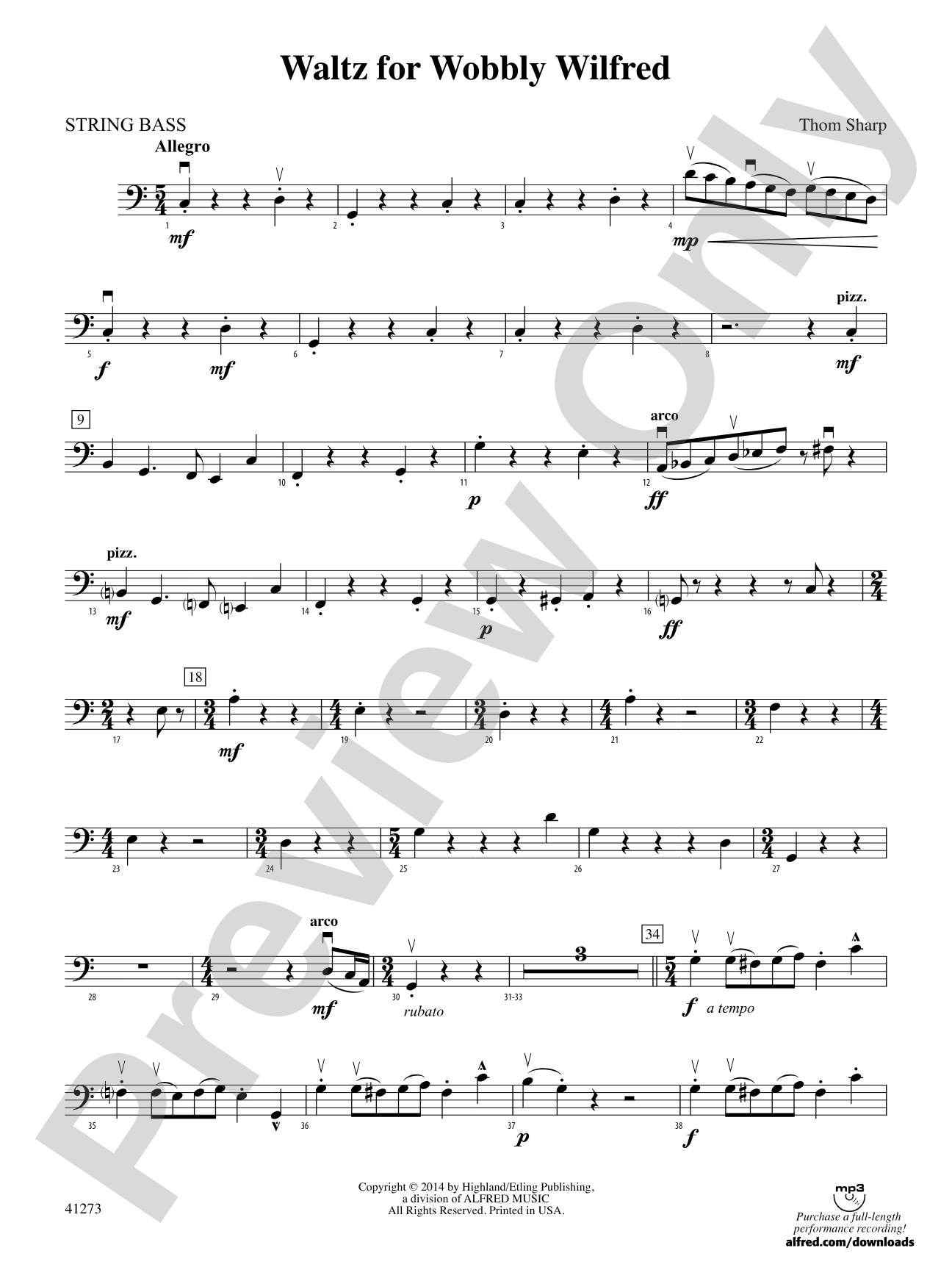 Waltz for Wobbly Wilfred: String Bass