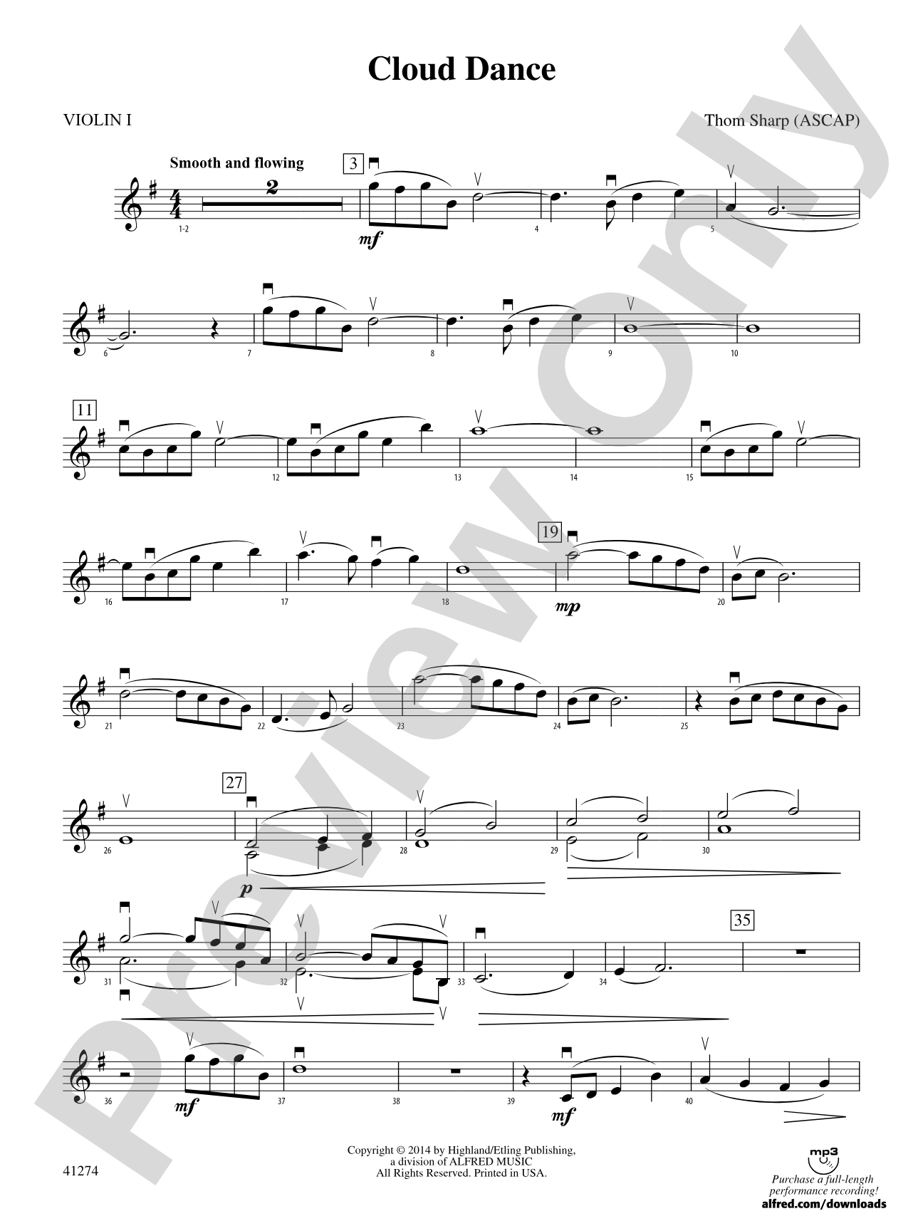 Cloud Dance: 1st Violin