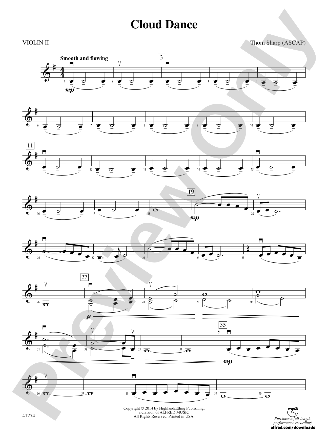 Cloud Dance: 2nd Violin