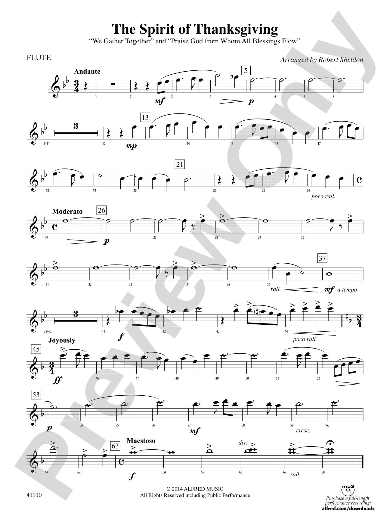 The Spirit of Thanksgiving: Flute