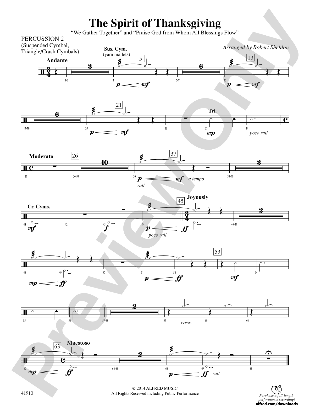 The Spirit of Thanksgiving: 2nd Percussion