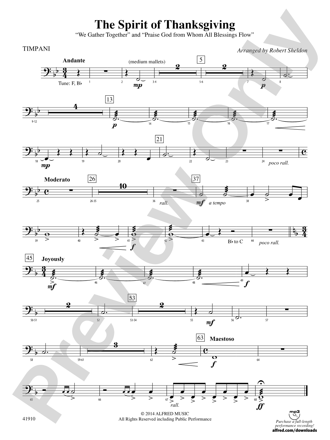 The Spirit of Thanksgiving: Timpani